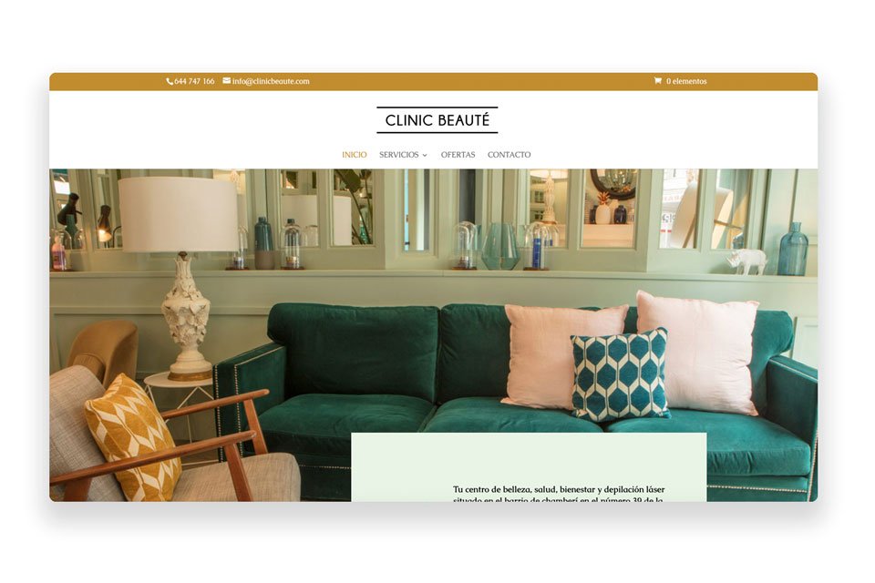 Diseño web para centro de belleza