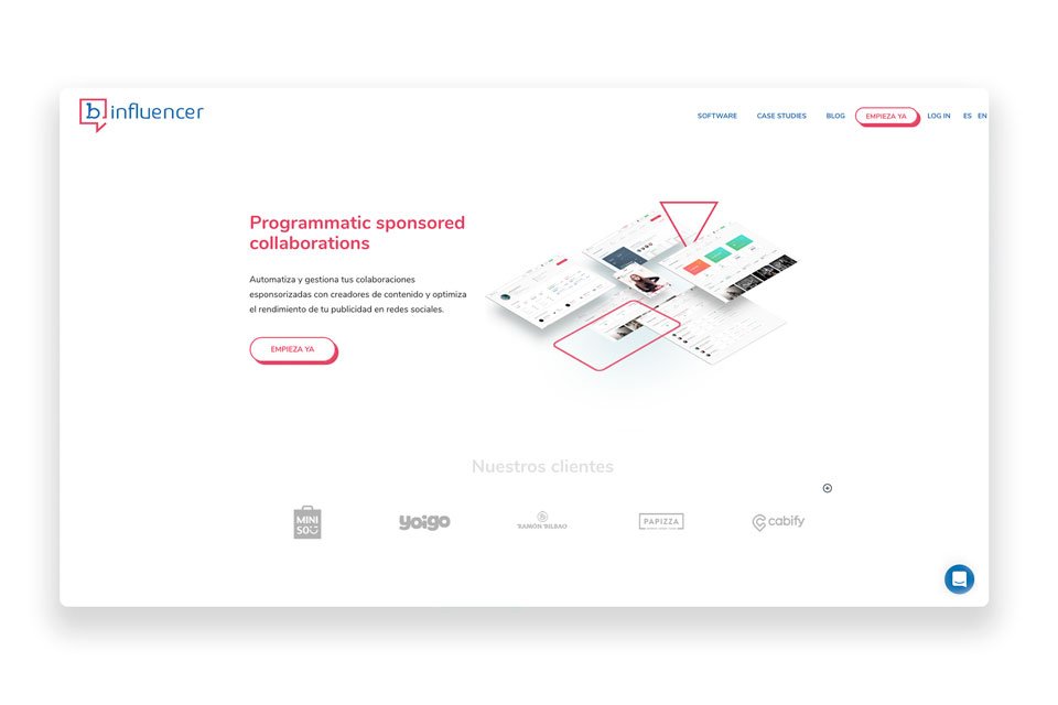 Diseño web para agencia de influencers