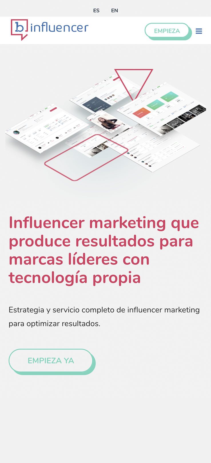 ▷ Ejemplo de página web para influencers [A medida]