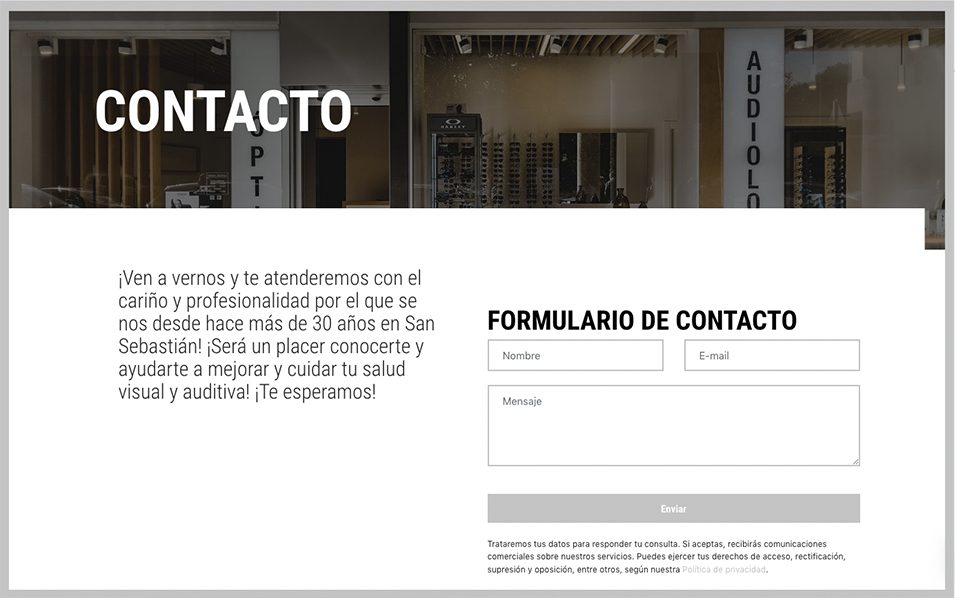 ▷ Ejemplo de página web para ópticas [A medida]