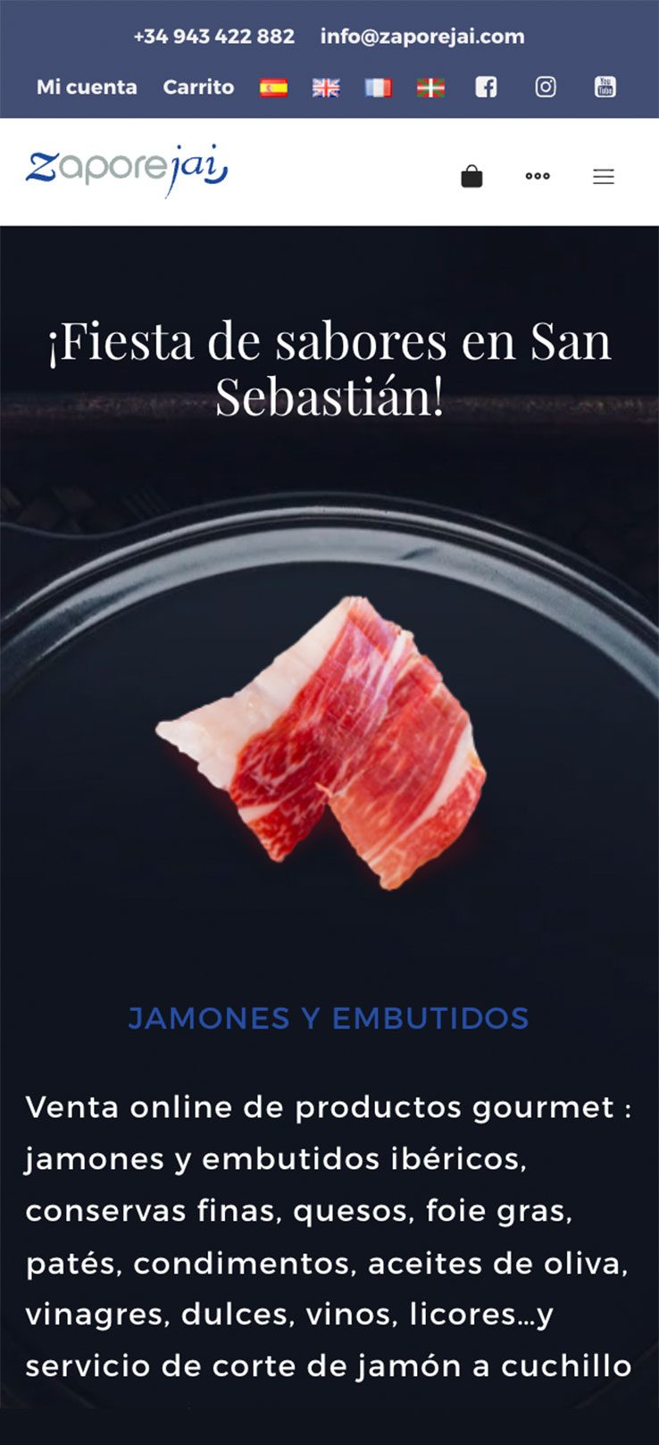 ▷ Ejemplo de tienda online para productos gourmet [A medida]