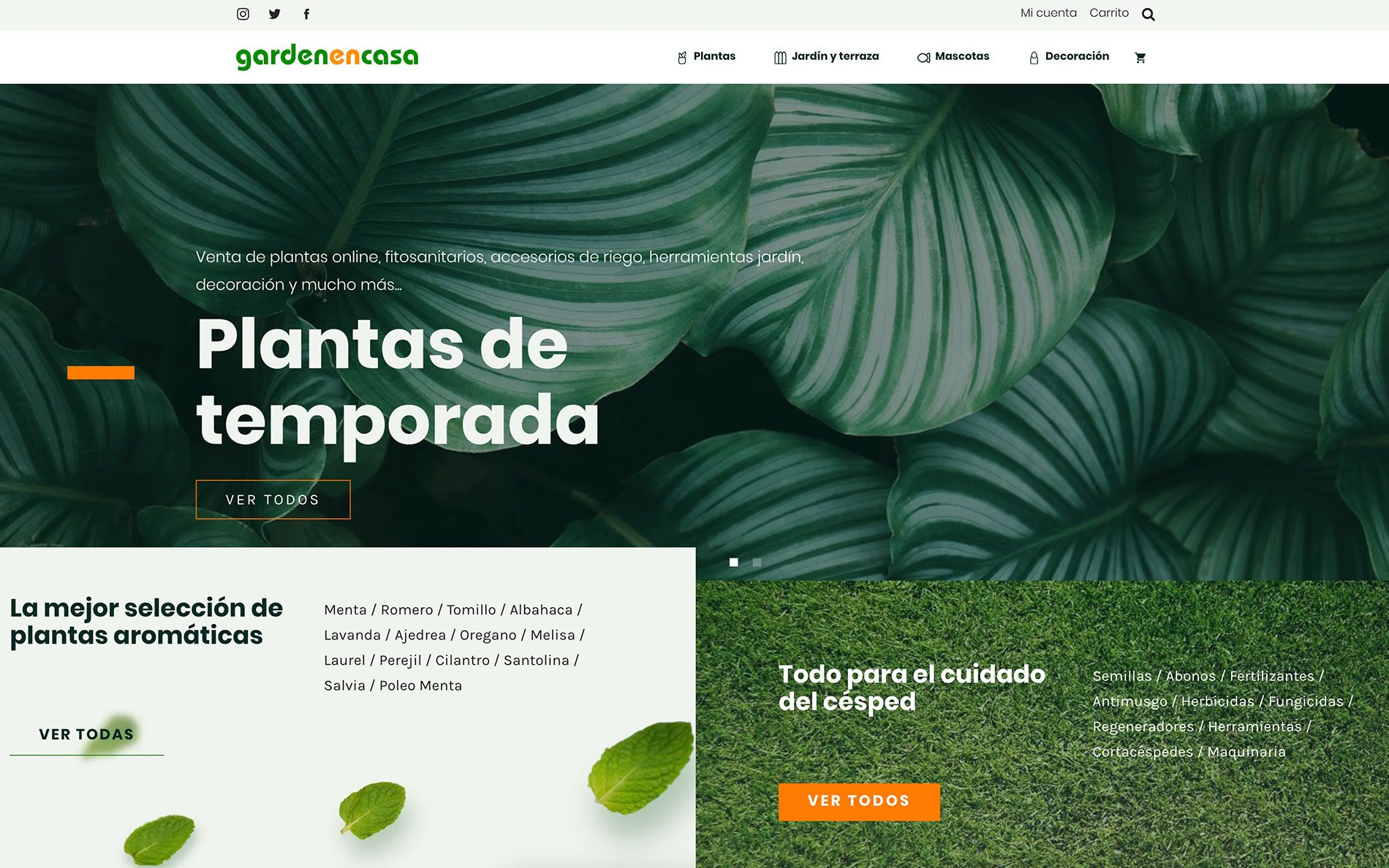 ▷ Ejemplo de página web para viveros y floristerías [A medida]