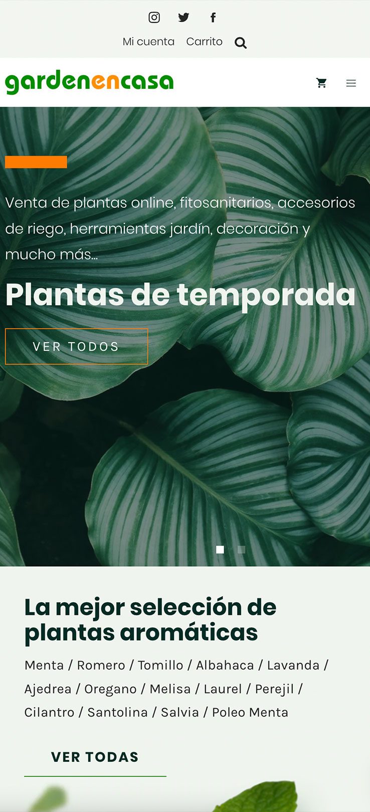 ▷ Ejemplo de página web para viveros y floristerías [A medida]