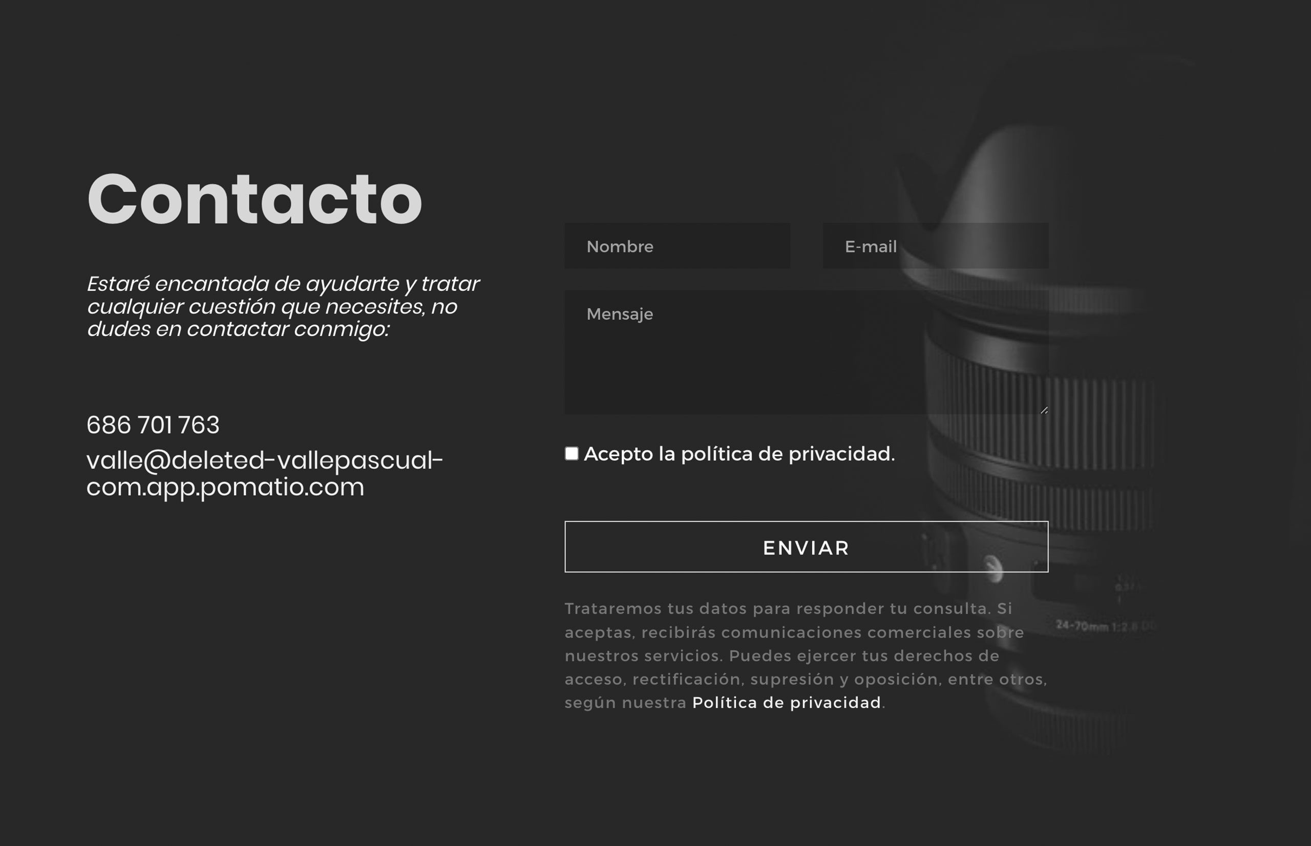 ▷ Ejemplo de página web para fotografía [A medida]