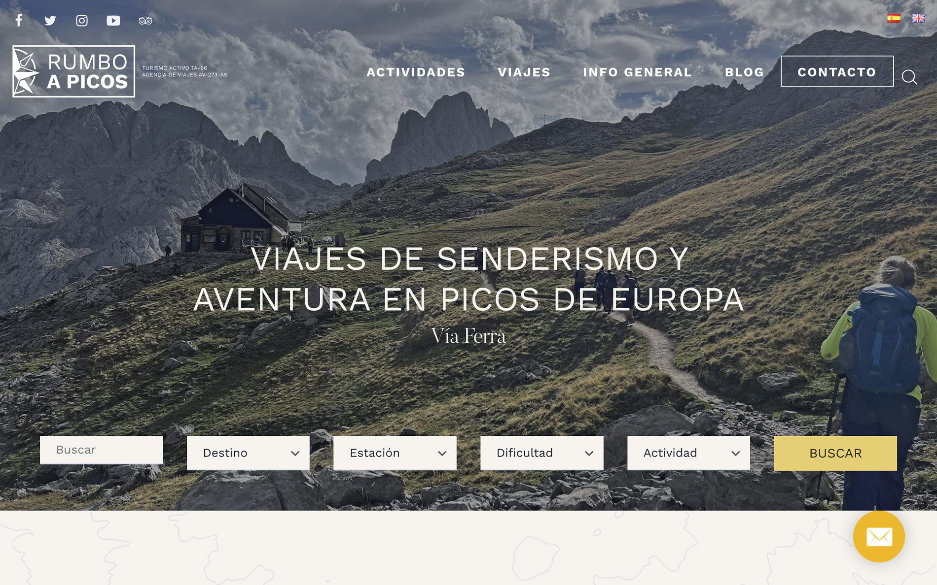 ▷ Ejemplo de página web para viajes de senderismo y aventura [A medida]