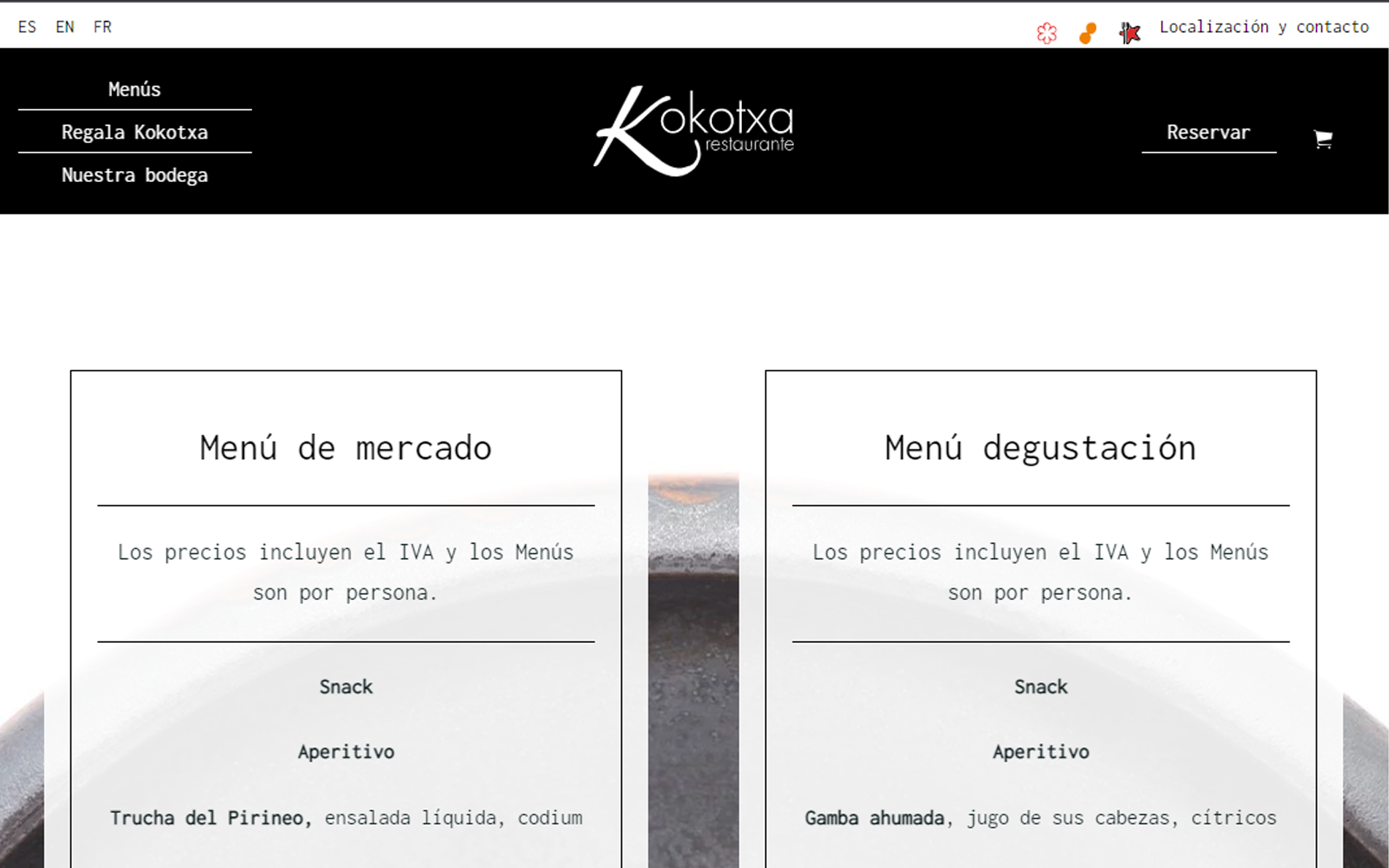 ▷ Ejemplo de página web para Hostelería [A medida]