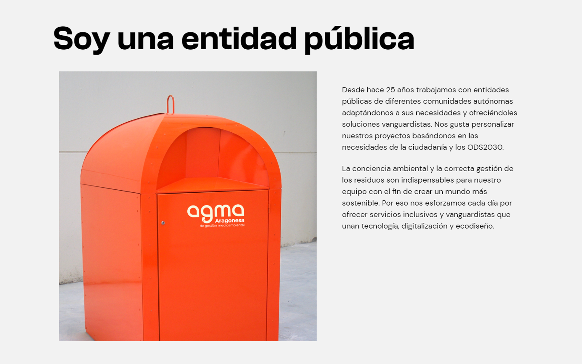 ▷ Ejemplo de página web para gestión medioambiental [A medida]