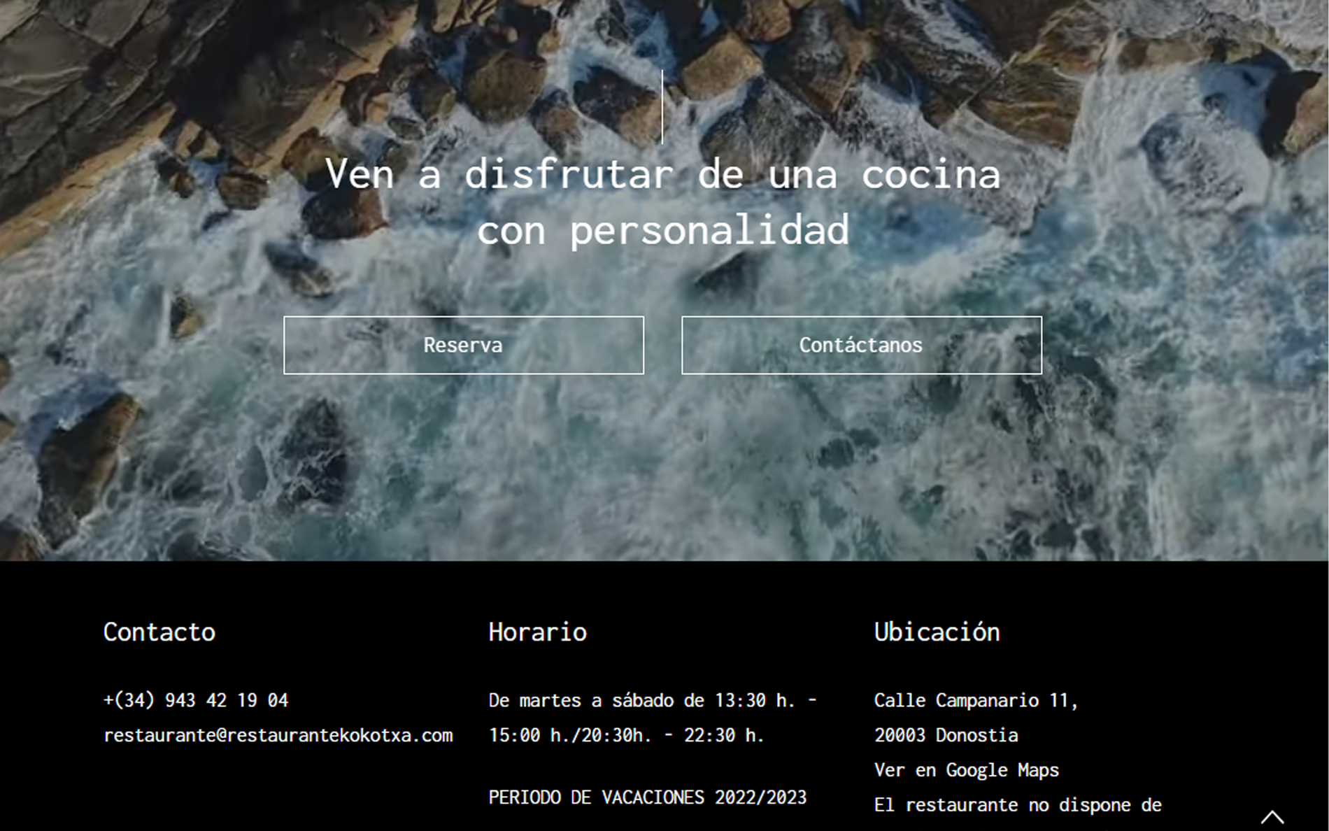 ▷ Ejemplo de página web para Hostelería [A medida]