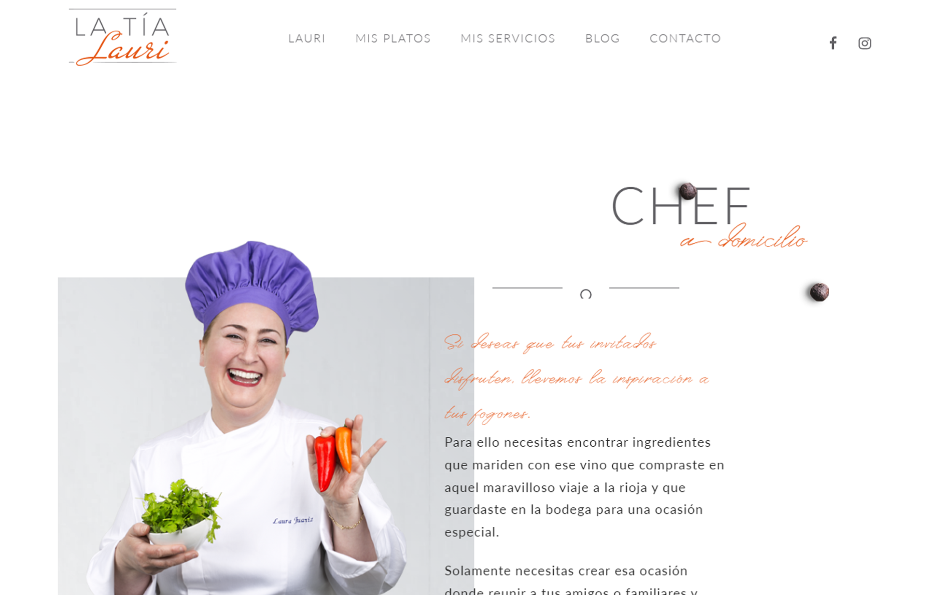 ▷ Ejemplo de página web para chef [A medida]