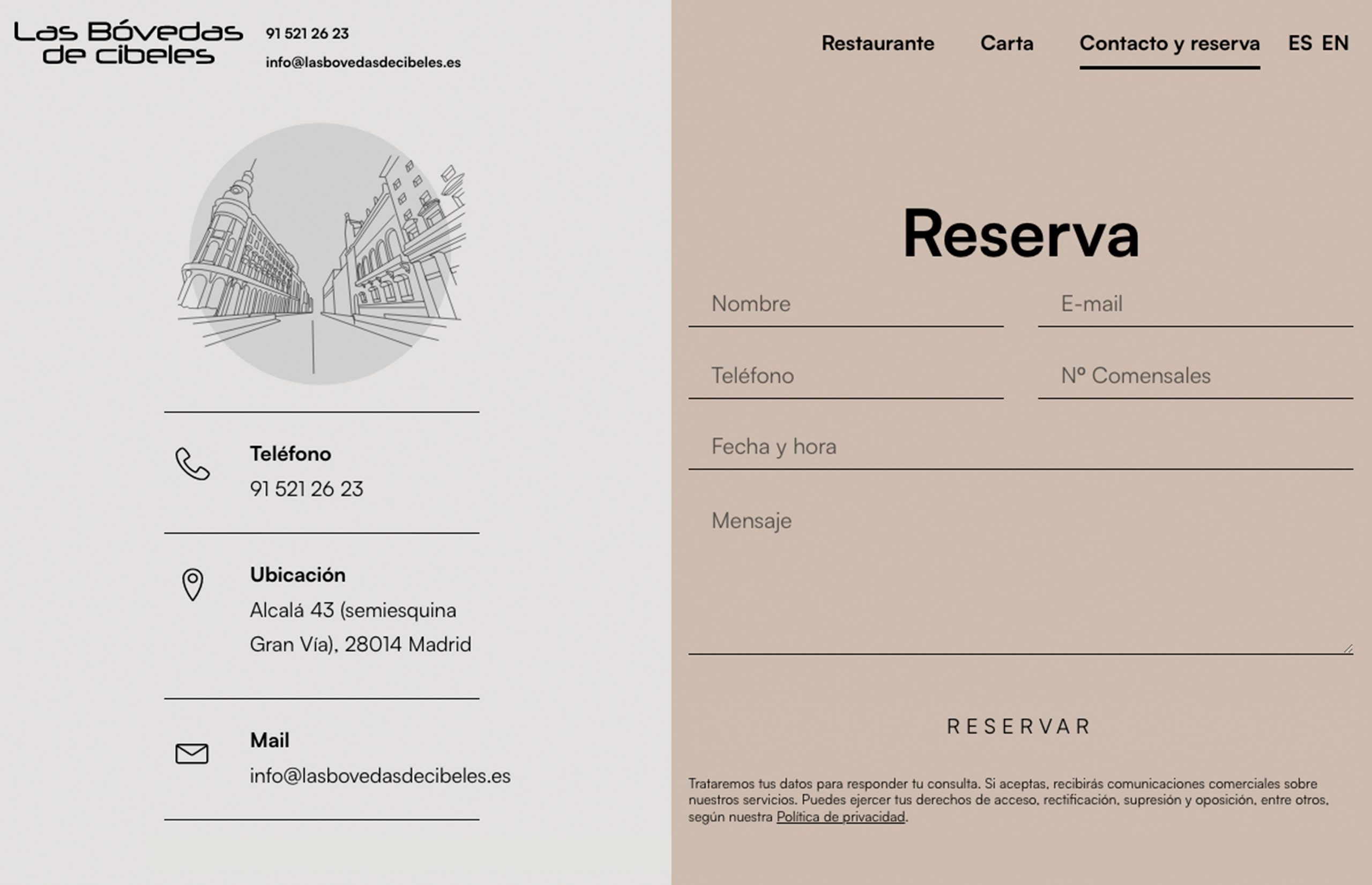 ▷ Ejemplo de página web para restaurantes [A medida]