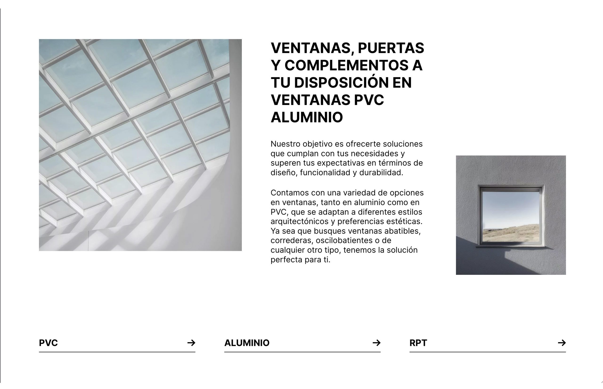 ▷ Ejemplo de página web de ventanas PVC y aluminio [A medida]