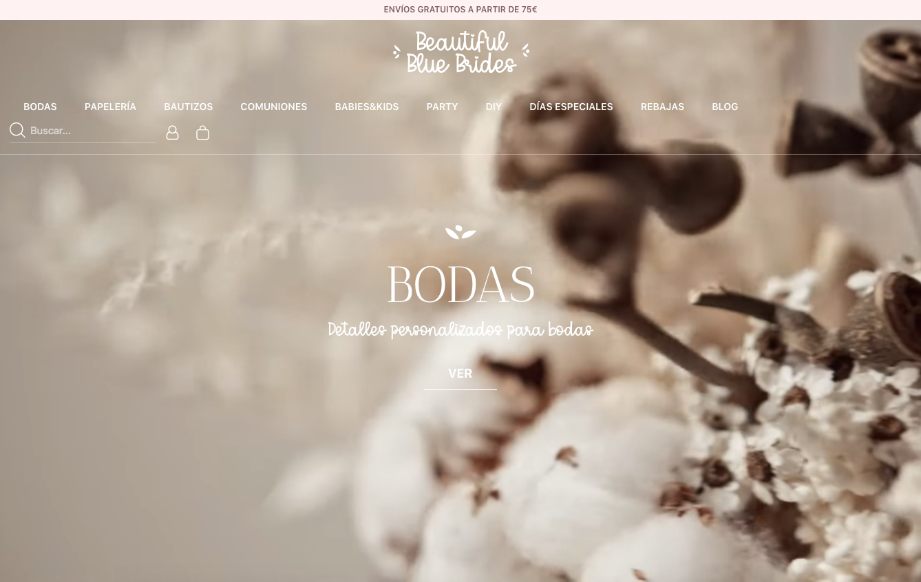 ▷ Ejemplo de página web decoración y DIY de bodas [A medida]