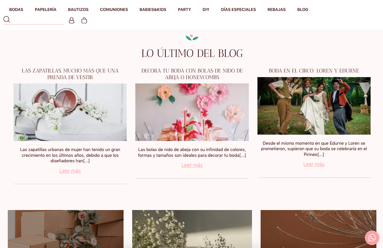 ▷ Ejemplo de página web decoración y DIY de bodas [A medida]