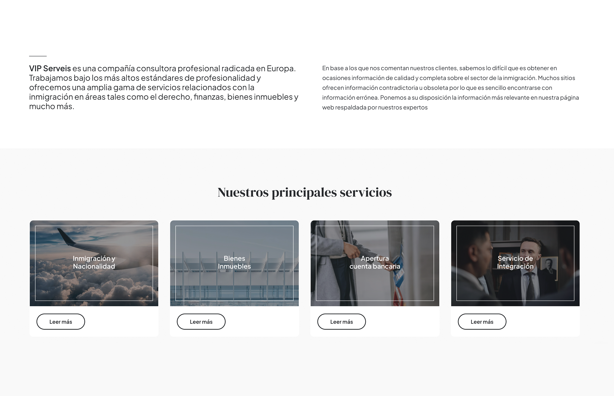 ▷ Ejemplo de página web de asesoría de inmigración [A medida]