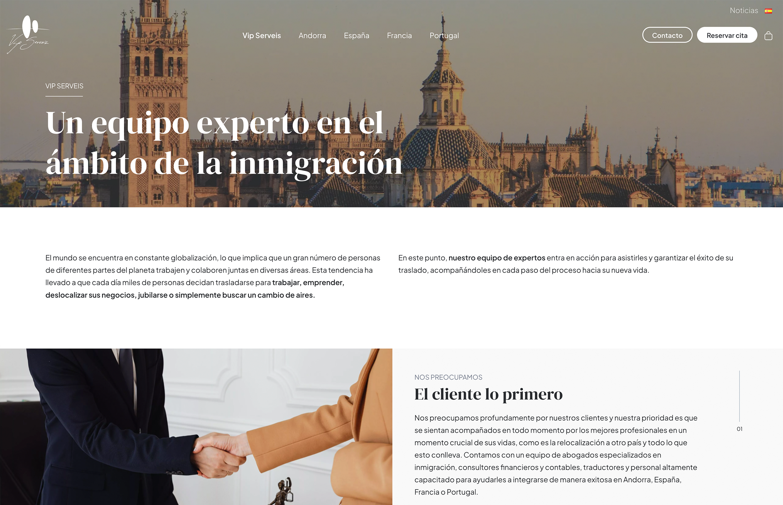 ▷ Ejemplo de página web de asesoría de inmigración [A medida]