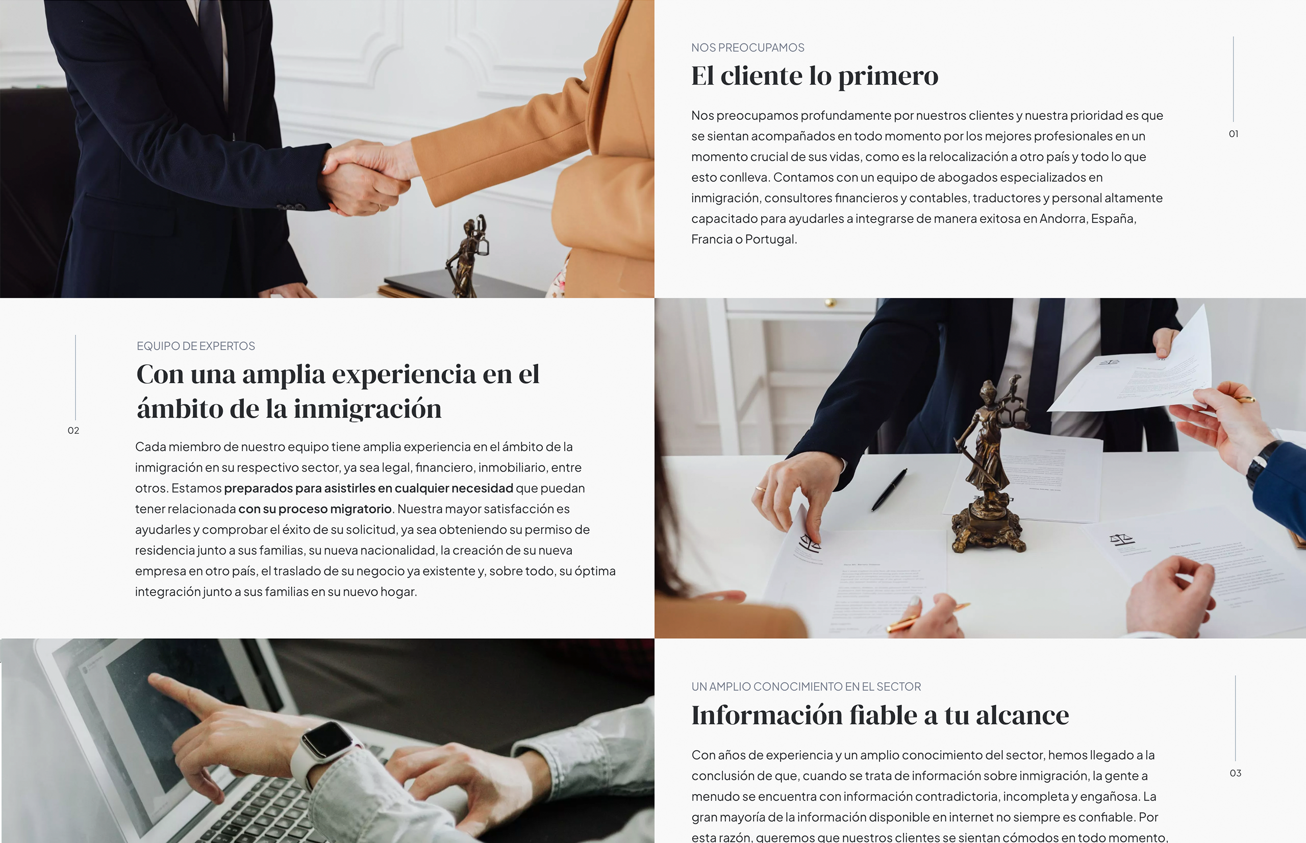▷ Ejemplo de página web de asesoría de inmigración [A medida]