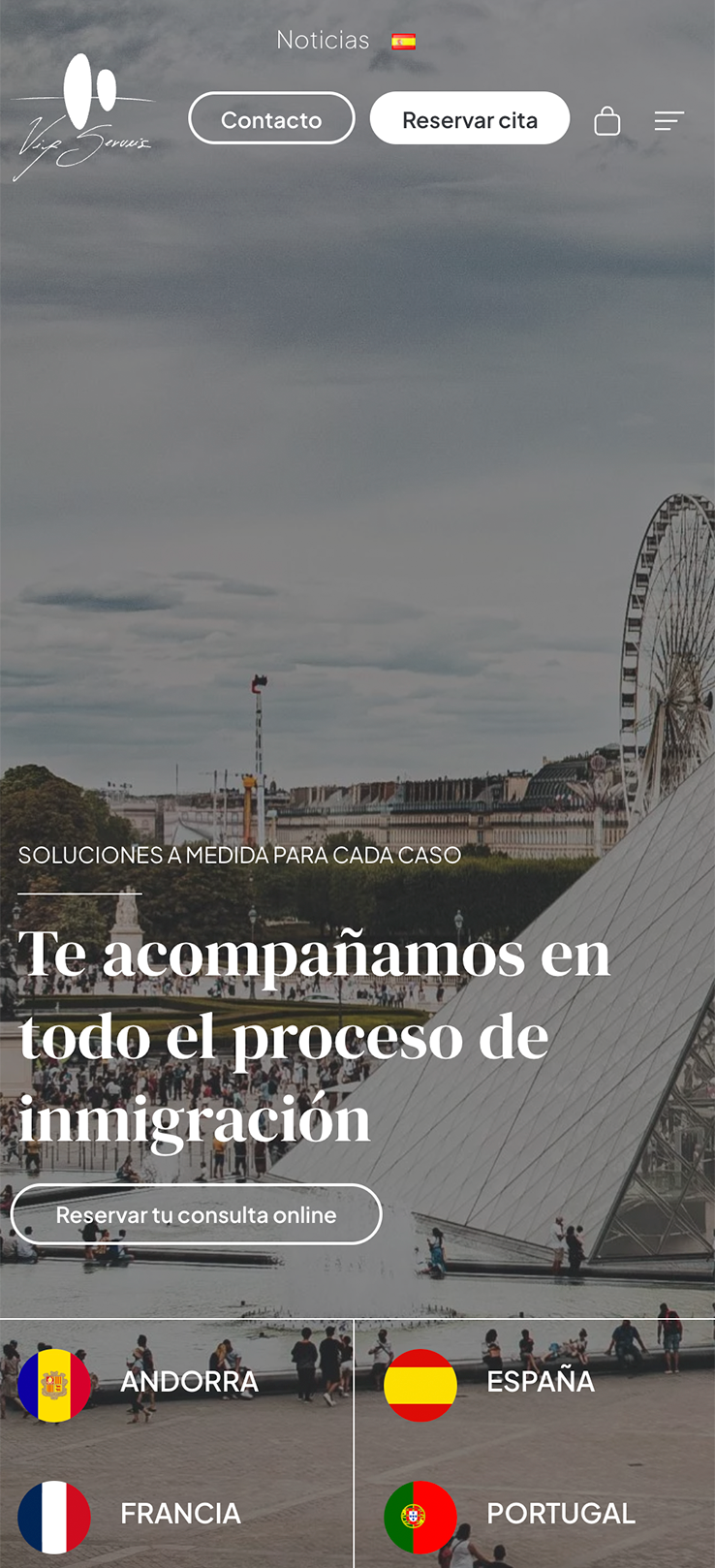 ▷ Ejemplo de página web de asesoría de inmigración [A medida]