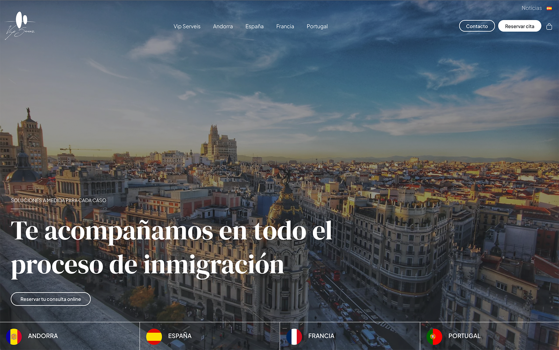 ▷ Ejemplo de página web de asesoría de inmigración [A medida]