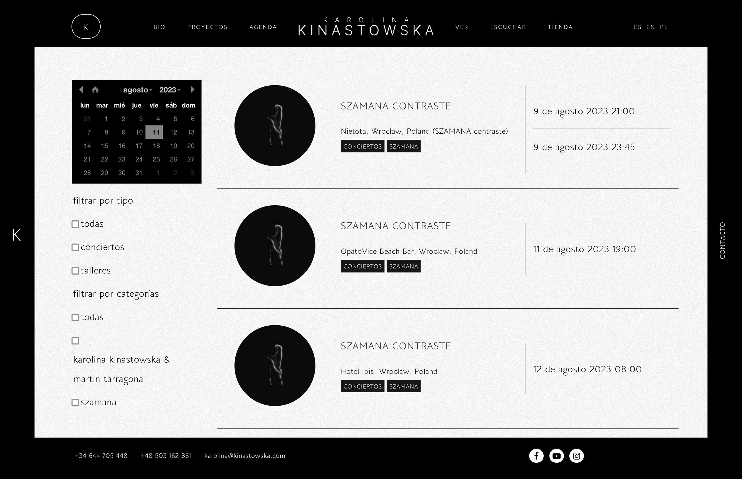 ▷ Ejemplo de página web para cantante [A medida]