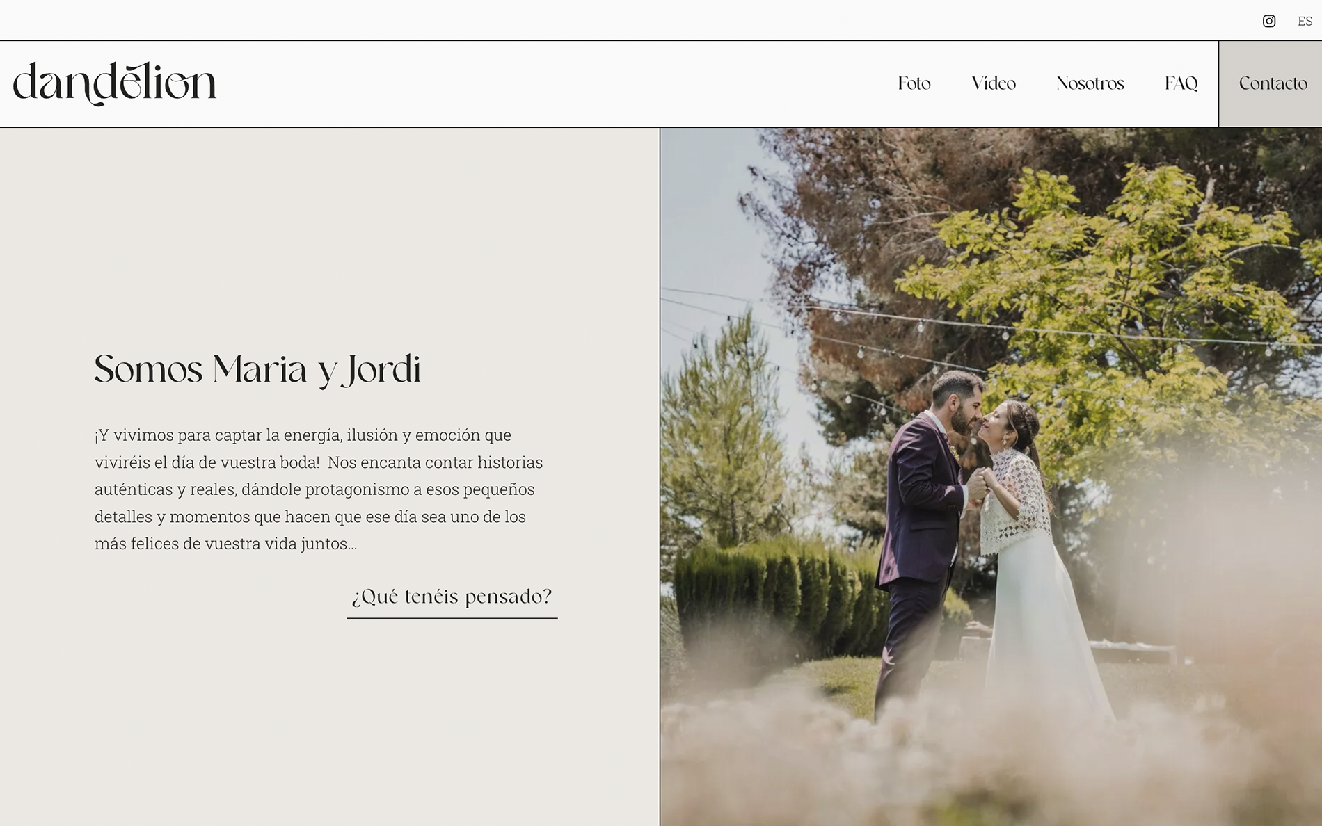 ▷ Ejemplo de página web para fotografía de bodas [A medida]
