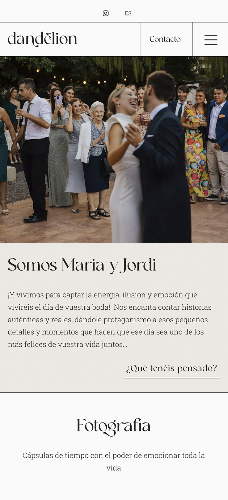 ▷ Ejemplo de página web para fotografía de bodas [A medida]