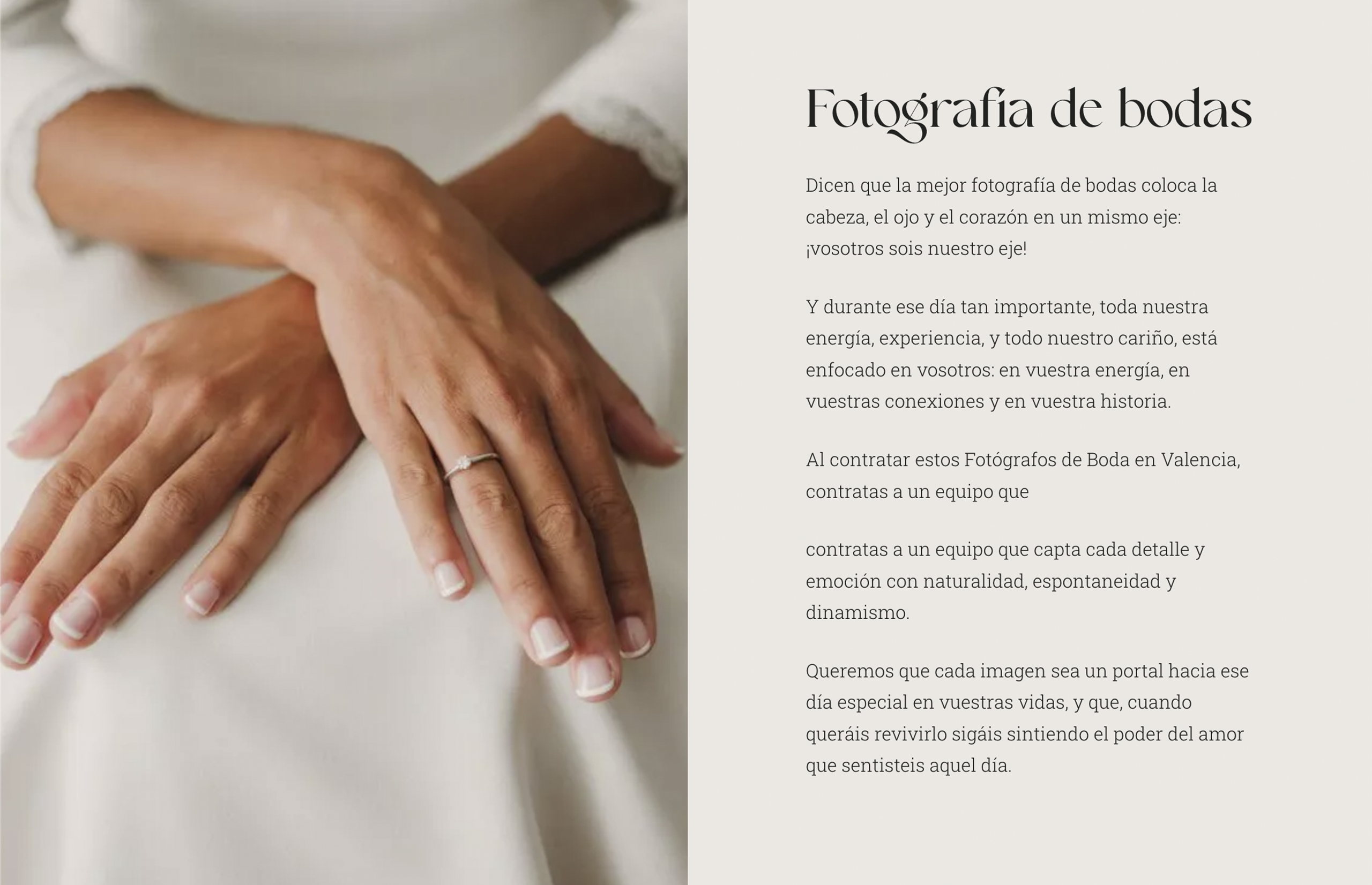 ▷ Ejemplo de página web para fotografía de bodas [A medida]