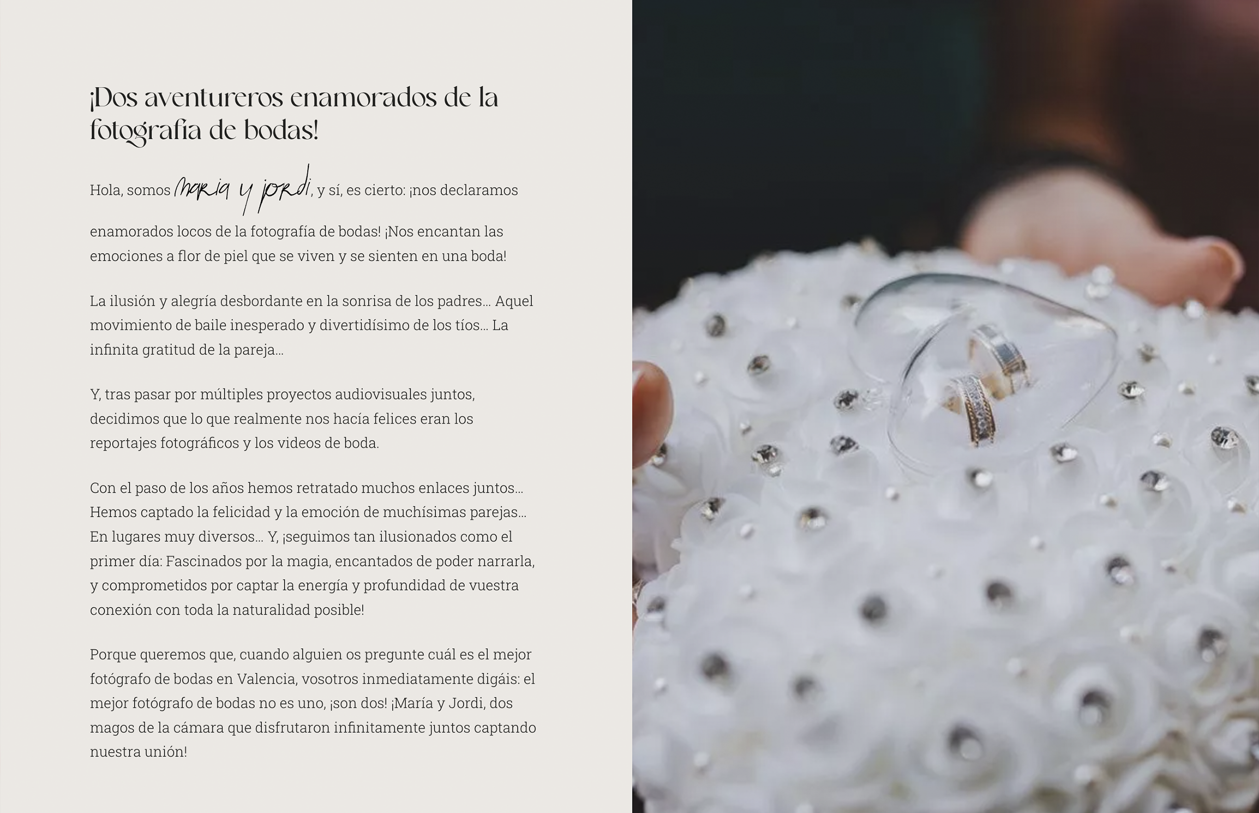 ▷ Ejemplo de página web para fotografía de bodas [A medida]