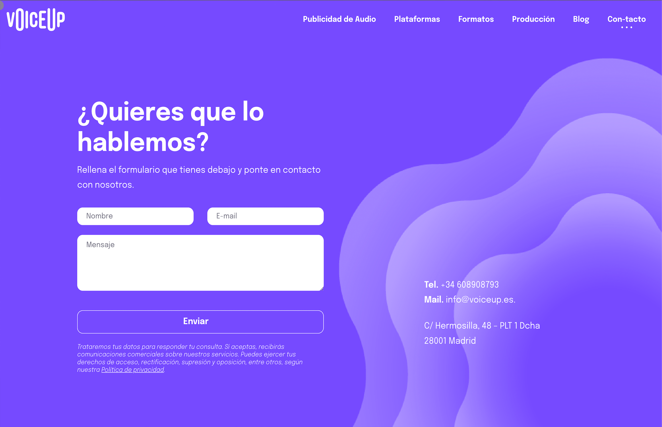 ▷ Ejemplo de página web para audio branding [A medida]