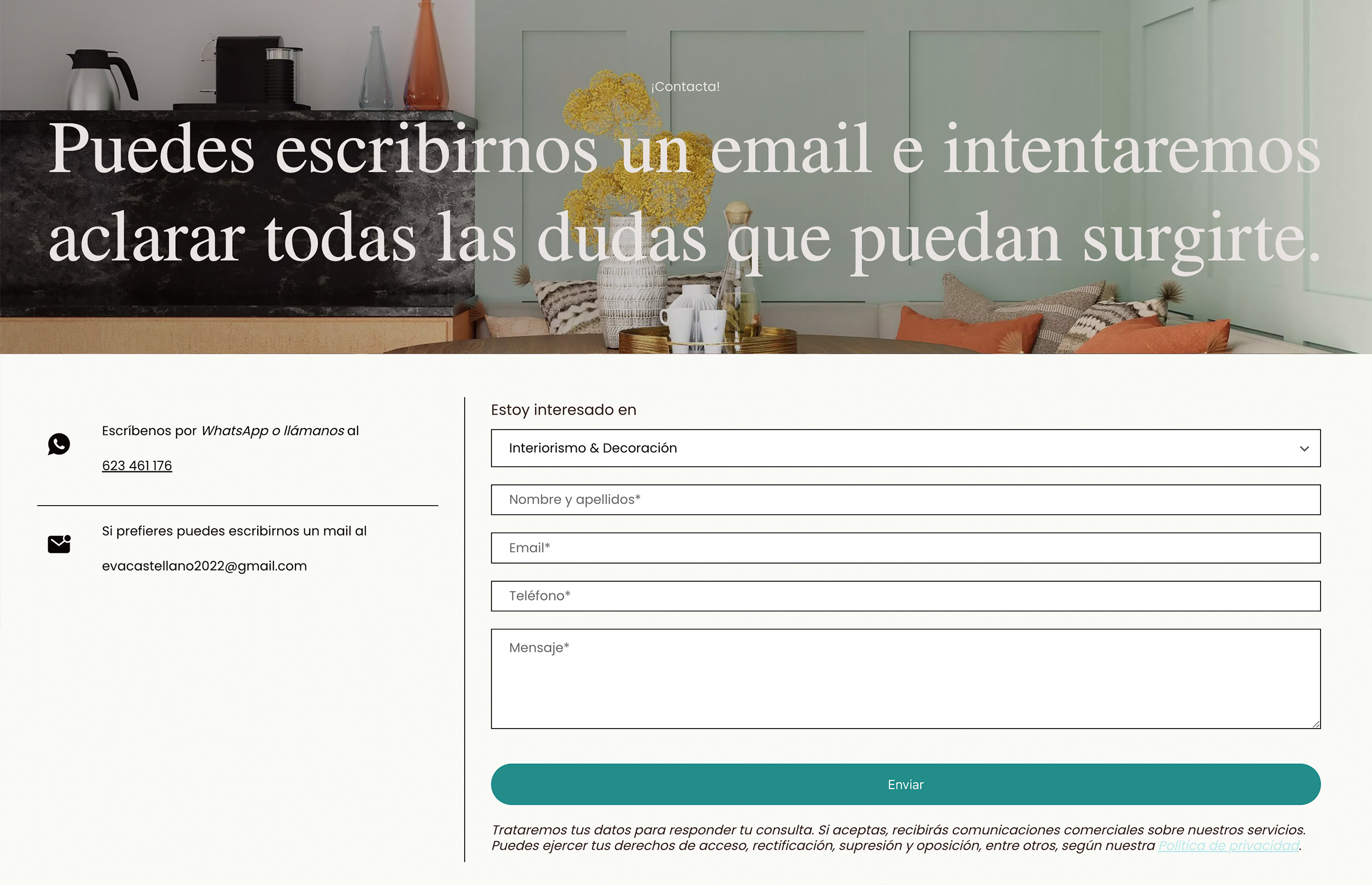 ▷ Ejemplo de página web para reformas e interiorismo [A medida]