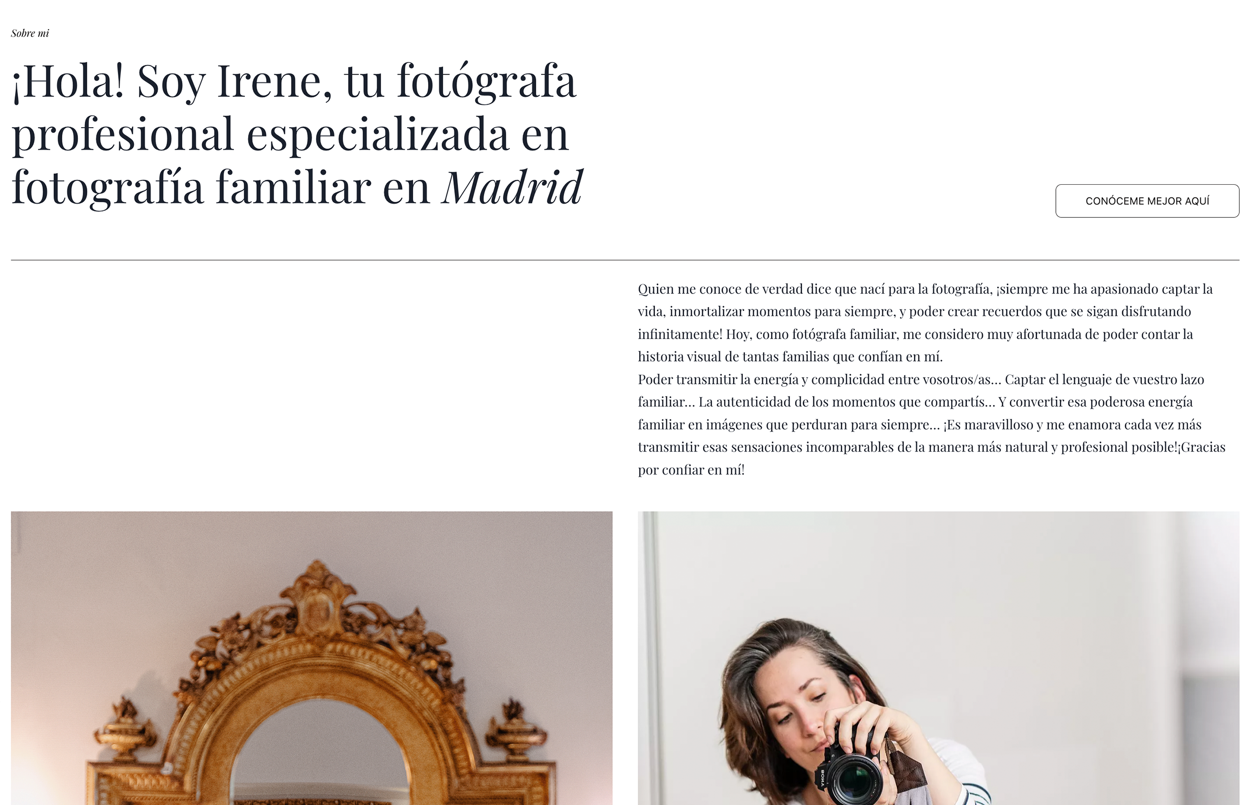 ▷ Ejemplo de página web para fotografía [A medida]