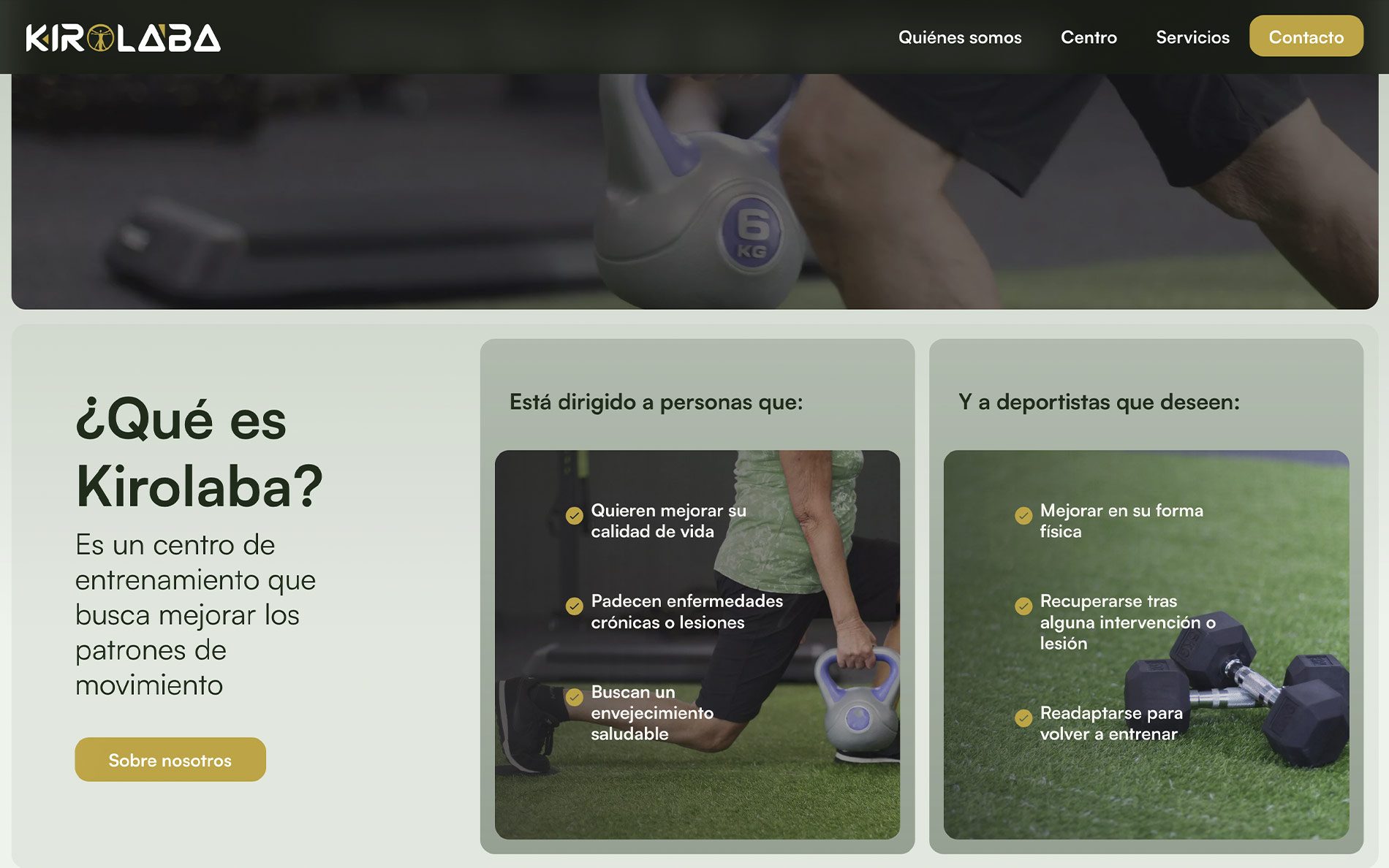 ▷ Ejemplo de página web para centro deportivo