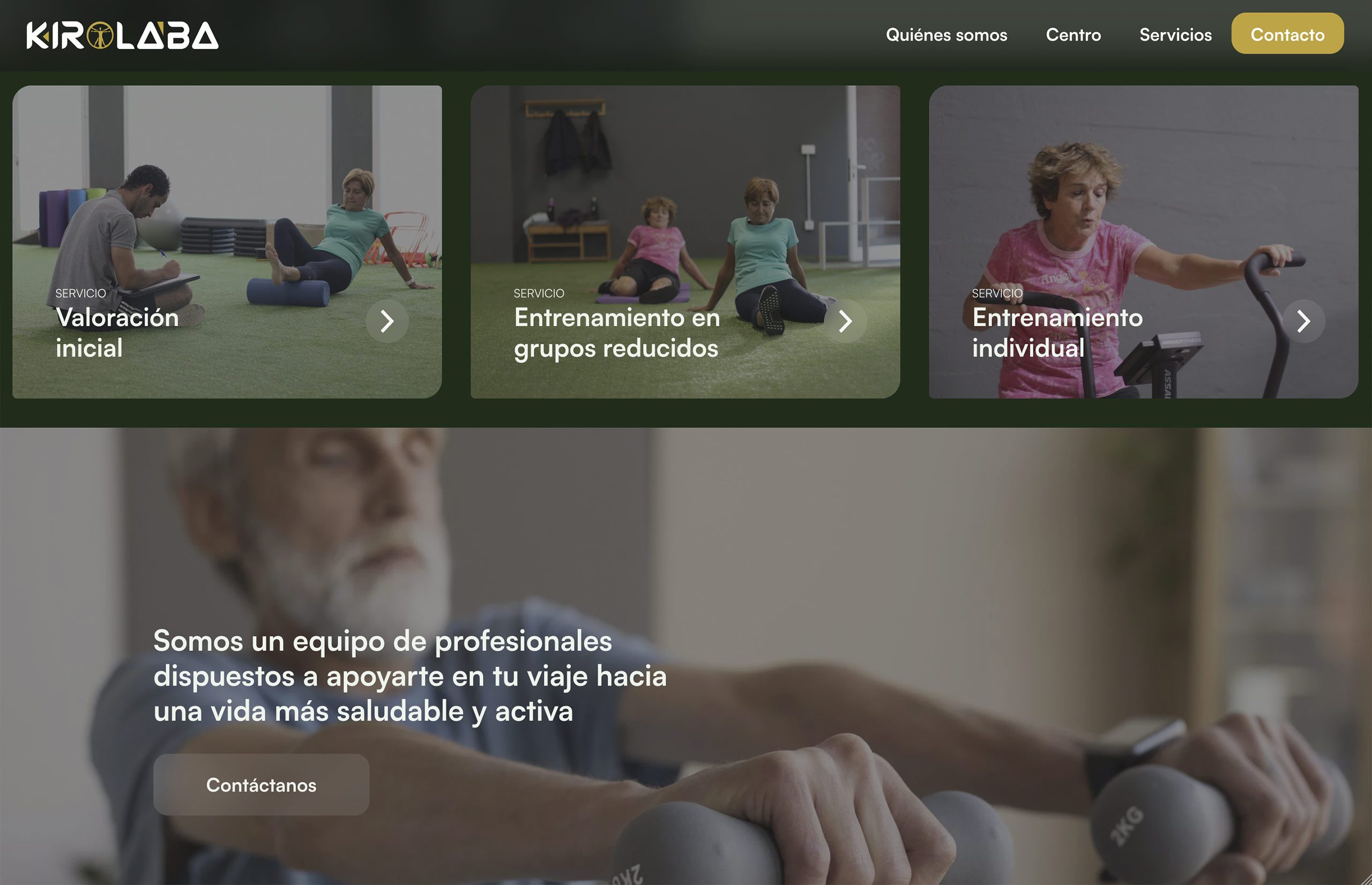 ▷ Ejemplo de página web para centro deportivo