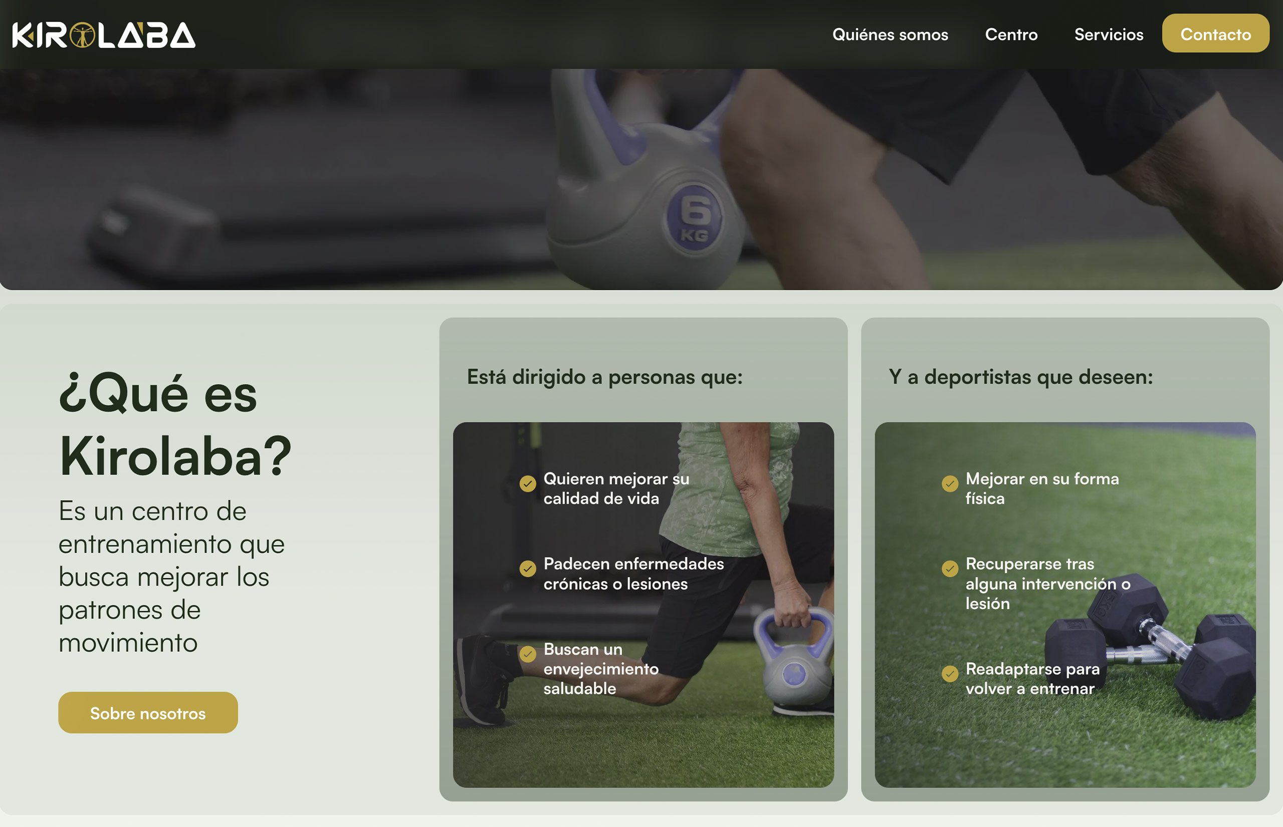 ▷ Ejemplo de página web para centro deportivo