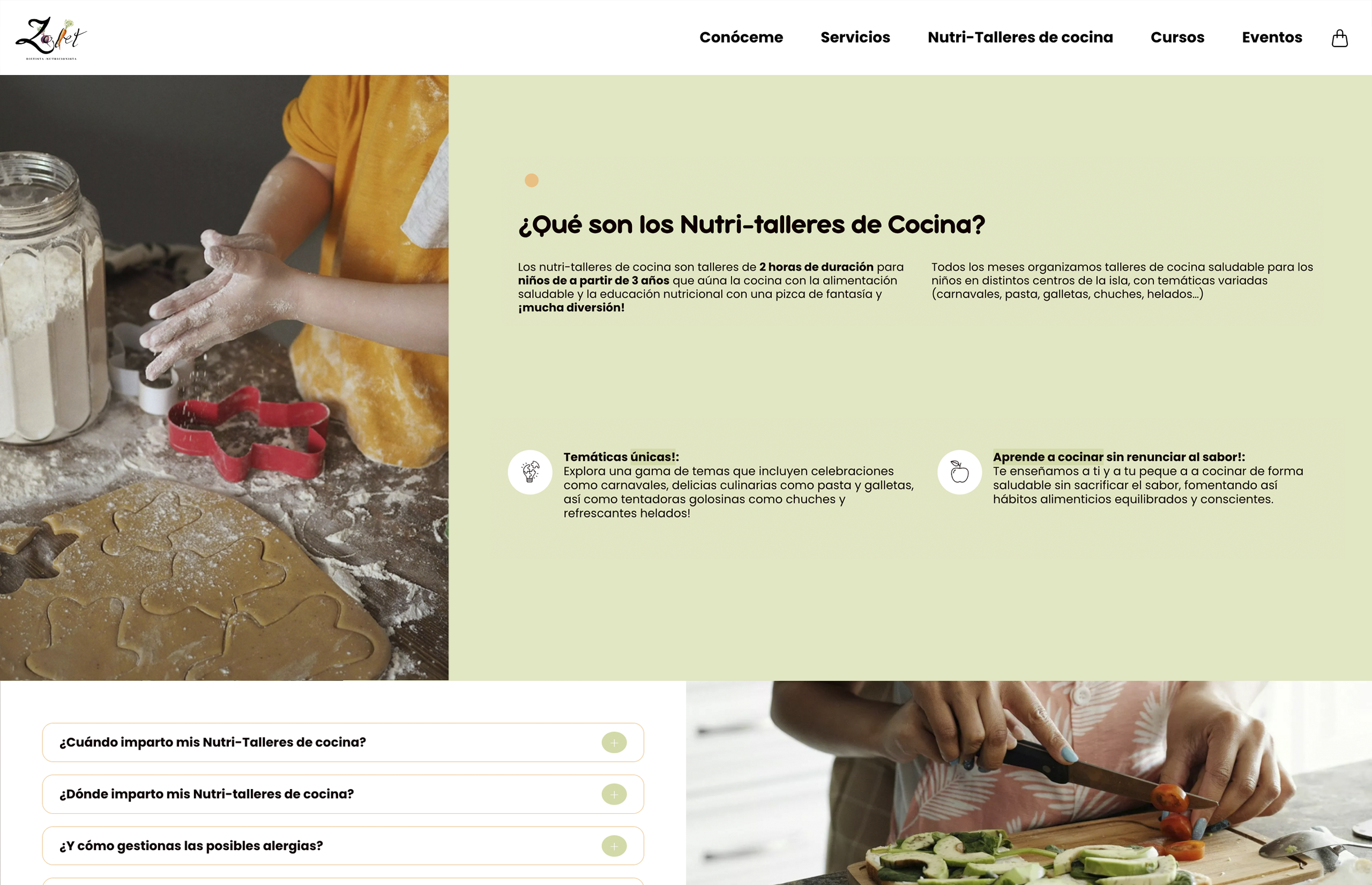 ▷ Ejemplo de página web para nutricionistas