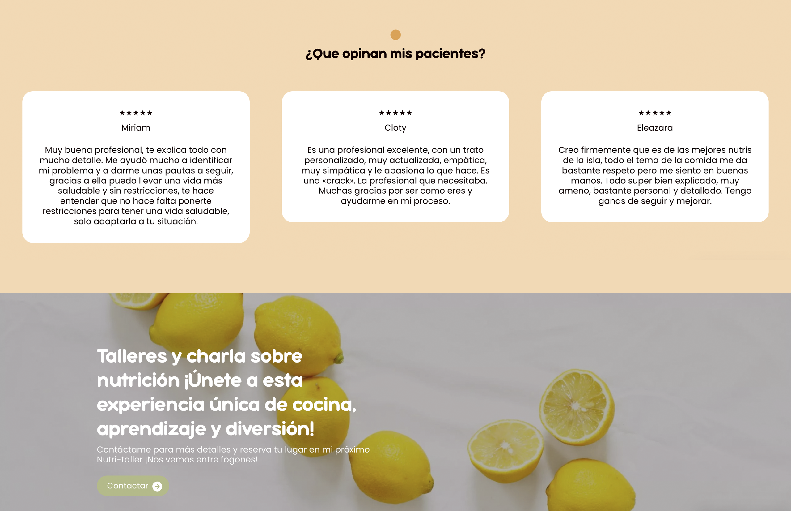 ▷ Ejemplo de página web para nutricionistas