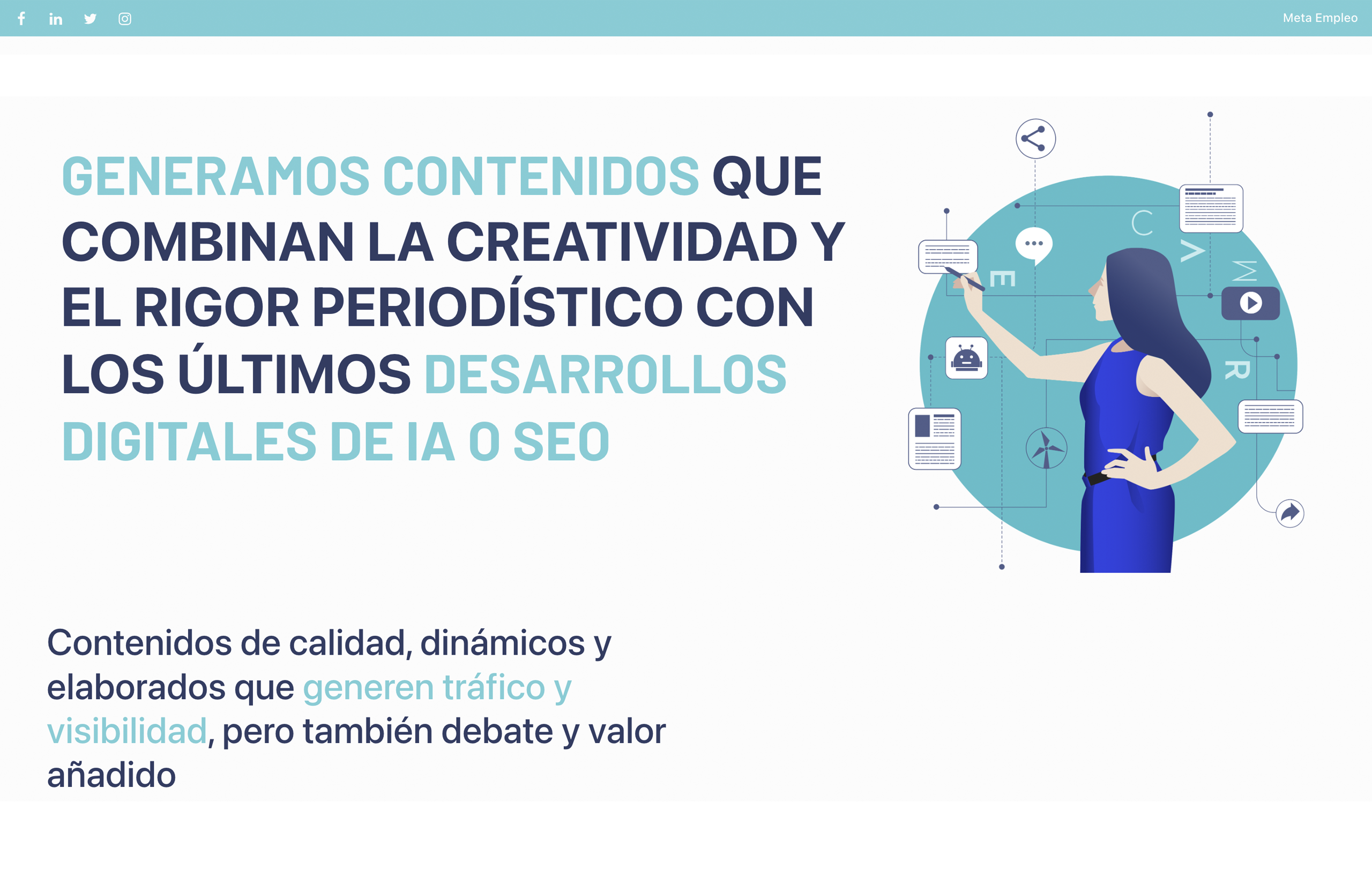 ▷ Ejemplo de página web para creación de contenido