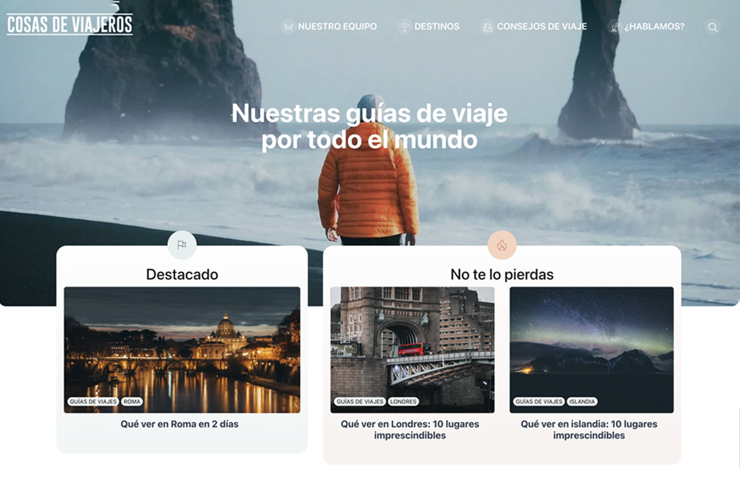 ▷ Ejemplo de página web para blogs de viajes [A medida]