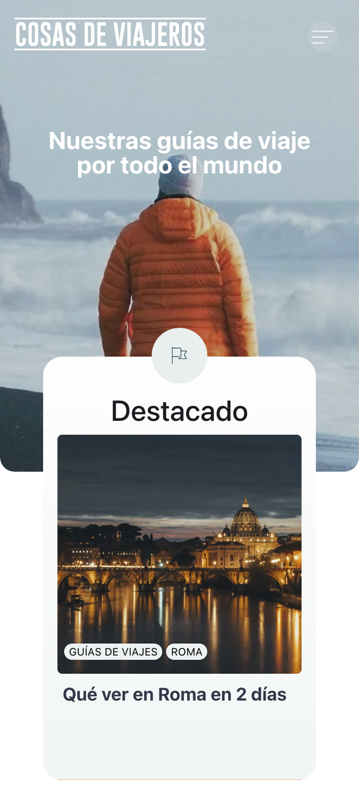 ▷ Ejemplo de página web para blogs de viajes [A medida]