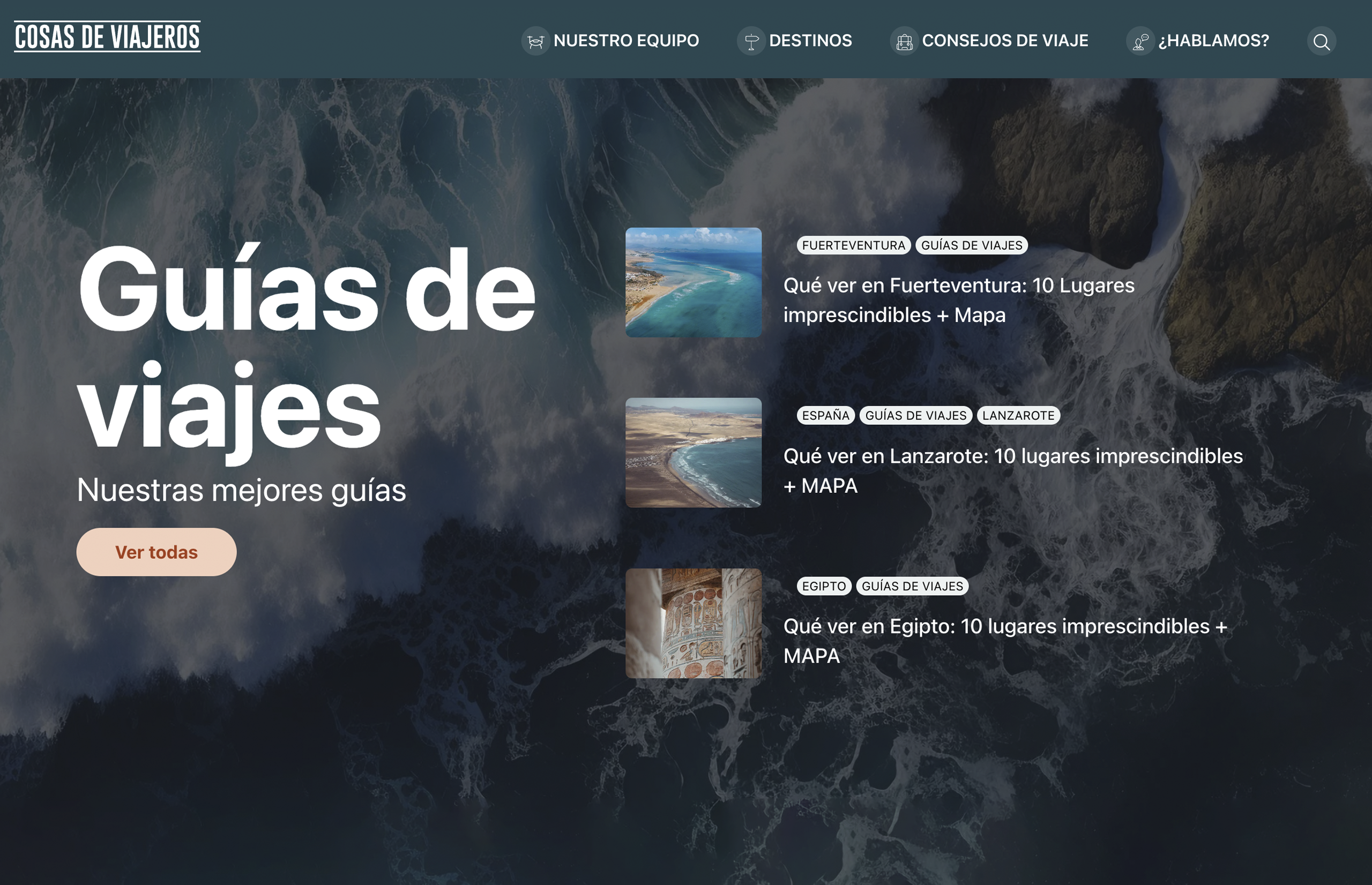 ▷ Ejemplo de página web para blogs de viajes [A medida]