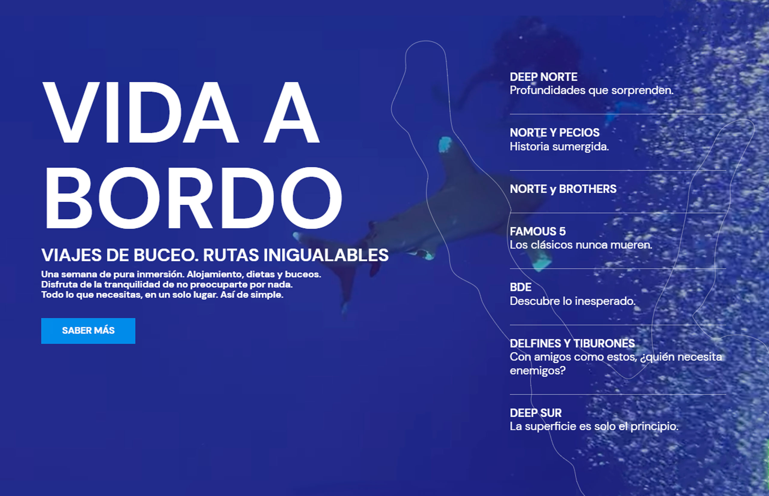 ▷ Ejemplo de página web para Buceo
