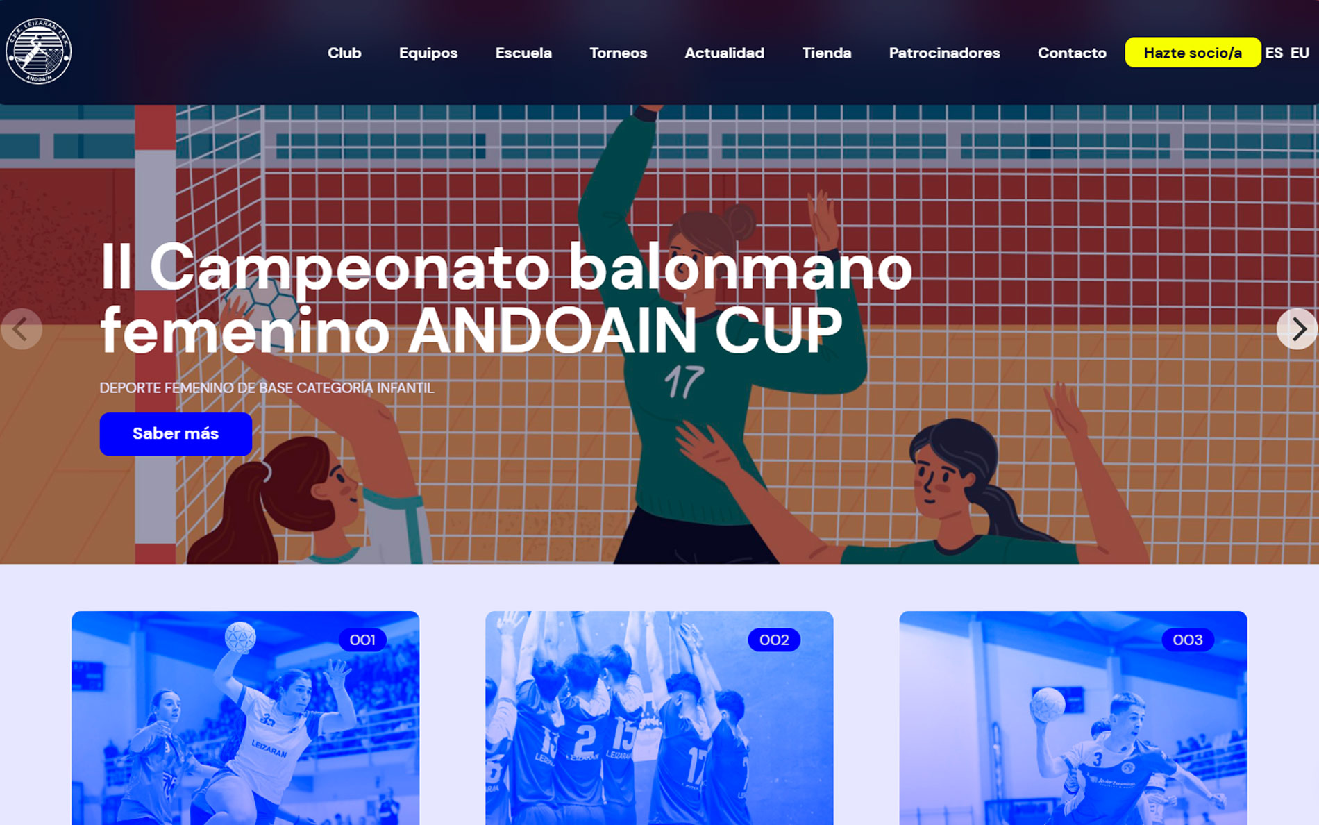 ▷ Ejemplo de página web para deportes