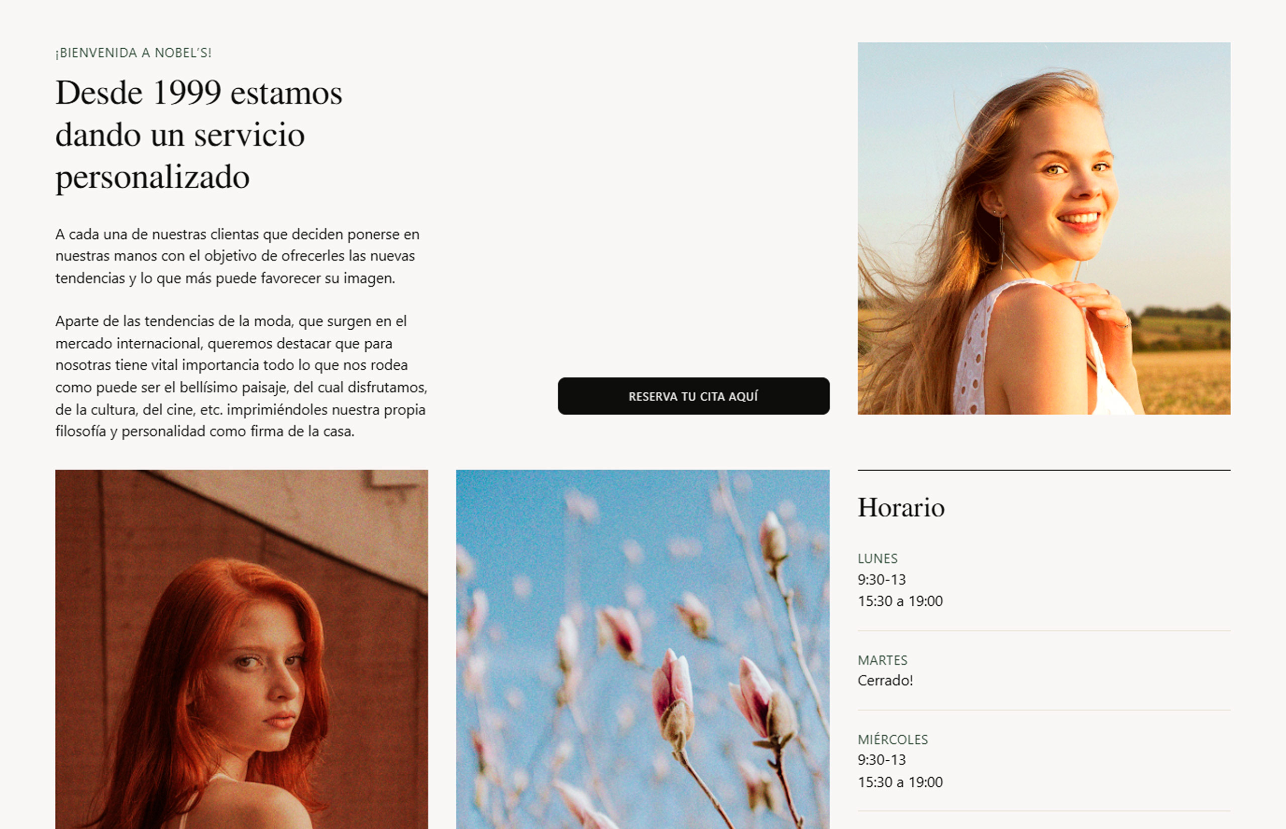 ▷ Ejemplo de página web para estética