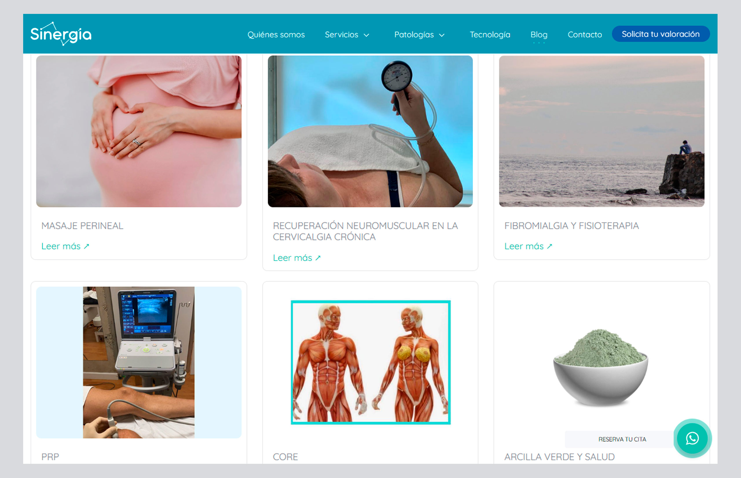 ▷ Ejemplo de página web para fisioterapia