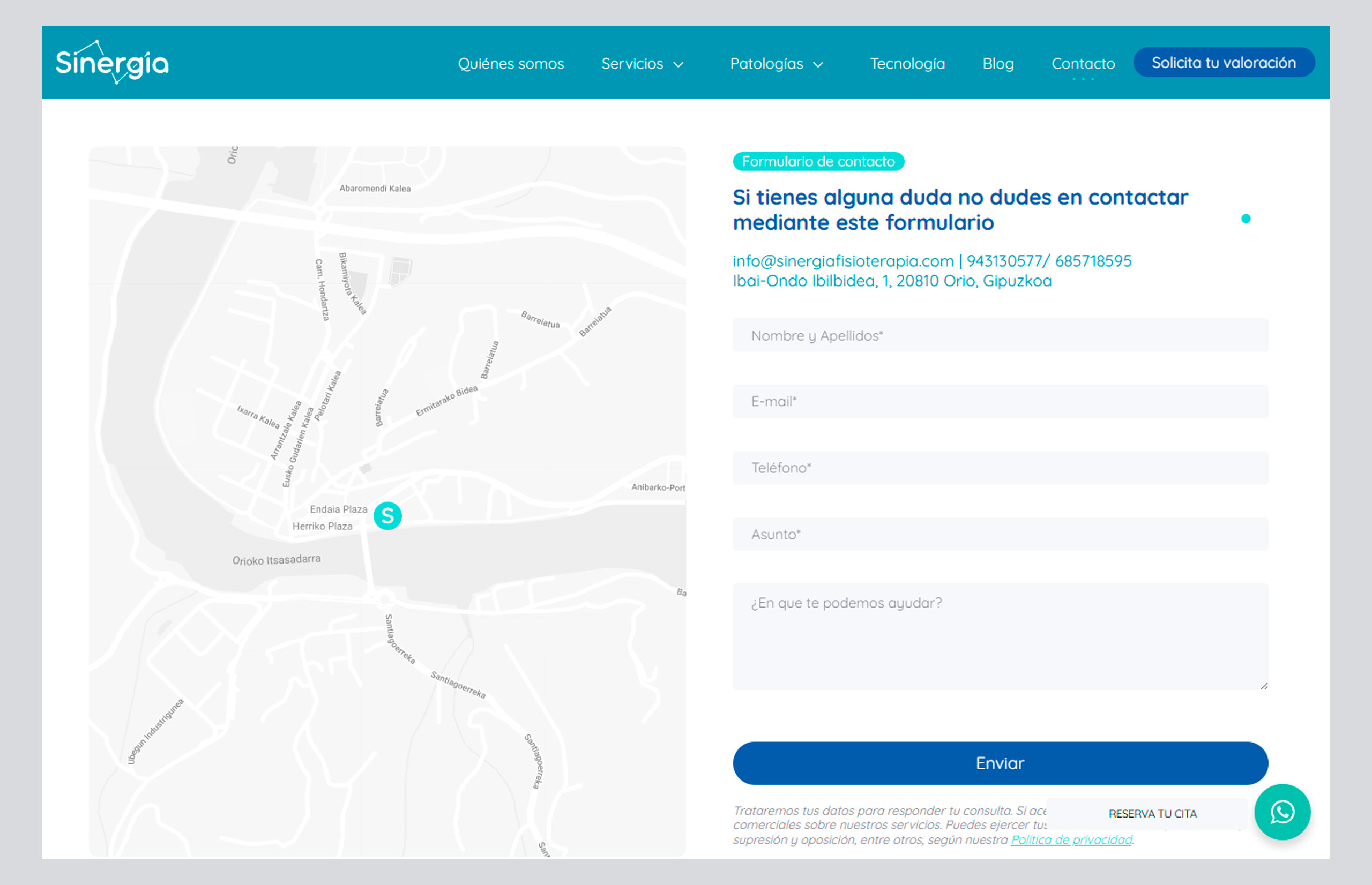 ▷ Ejemplo de página web para fisioterapia
