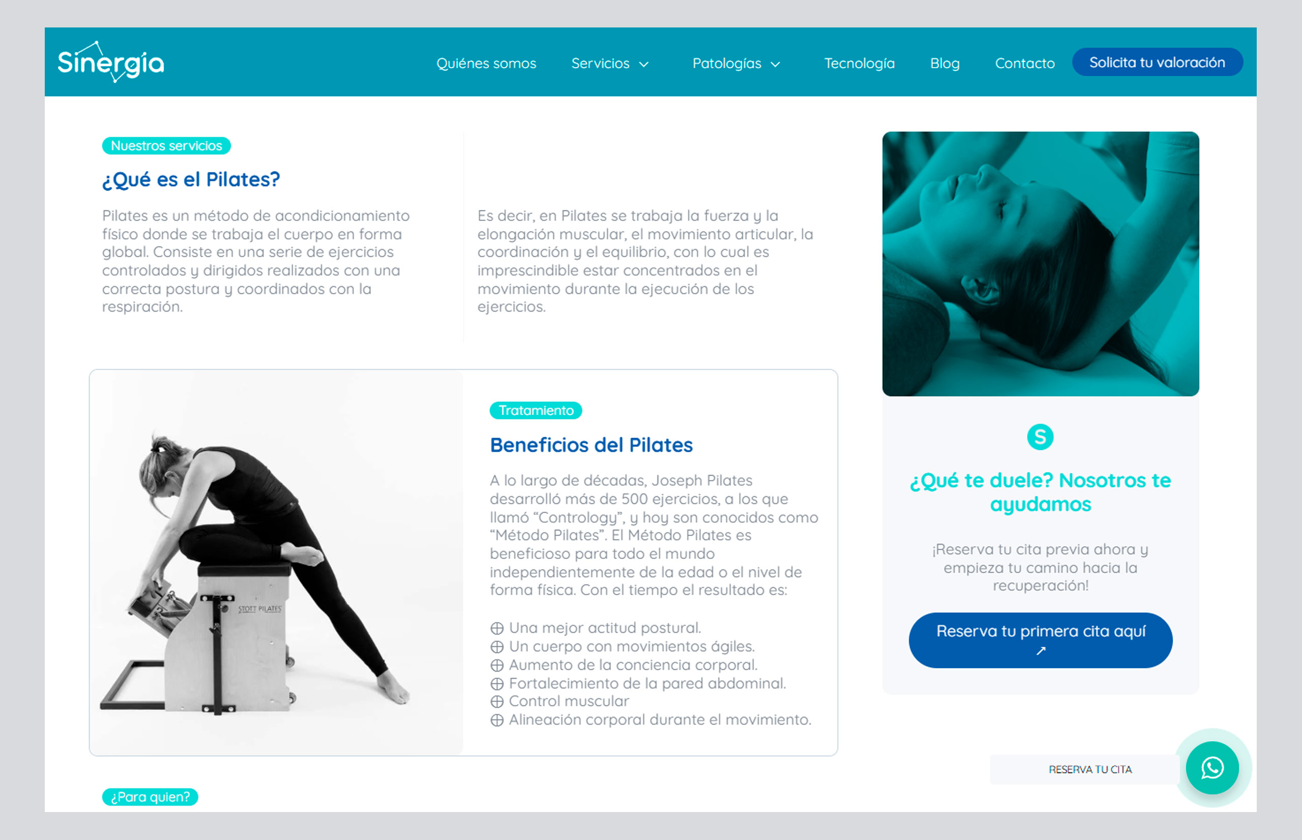 ▷ Ejemplo de página web para fisioterapia