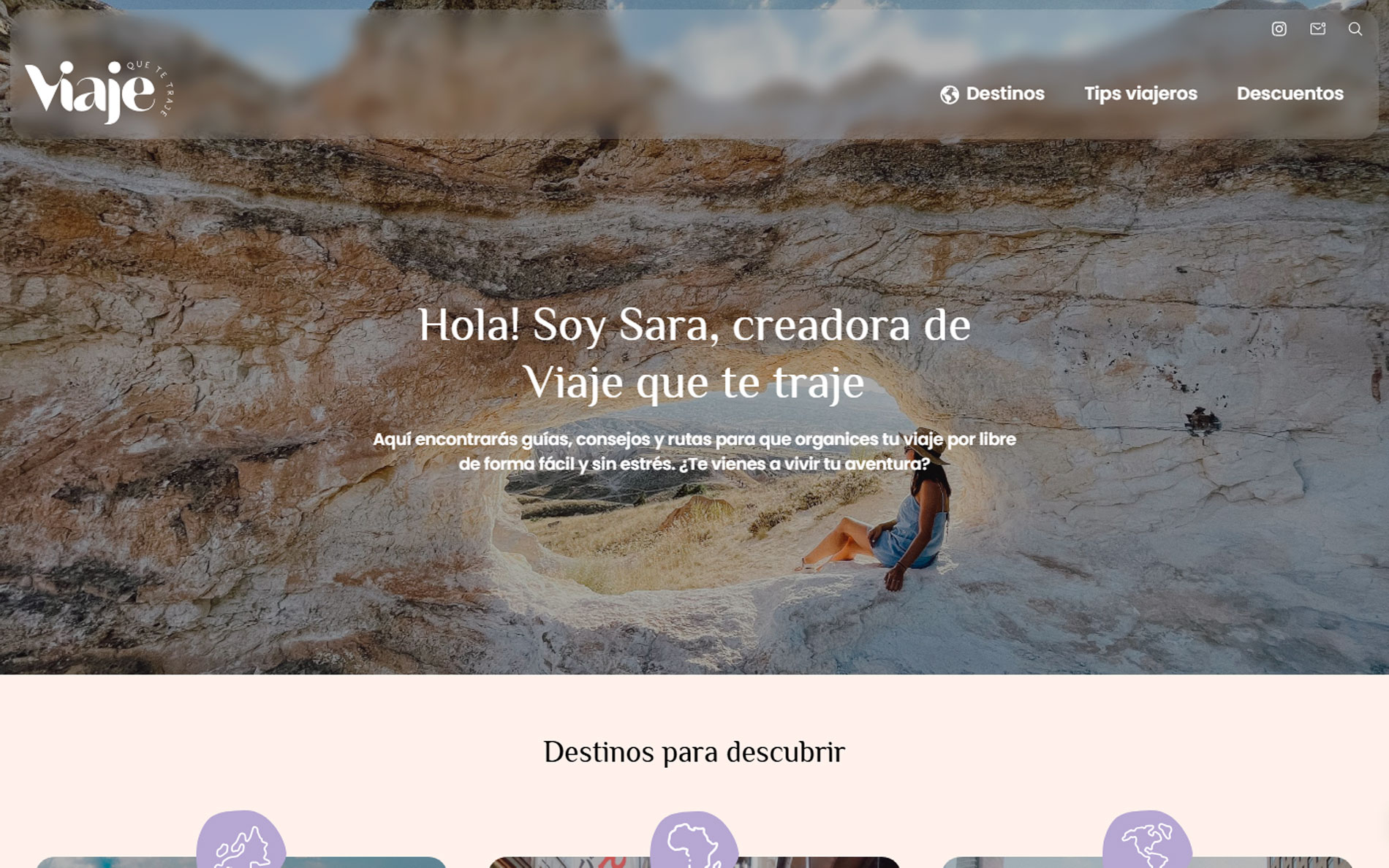 ▷ Ejemplo de página web para viajes