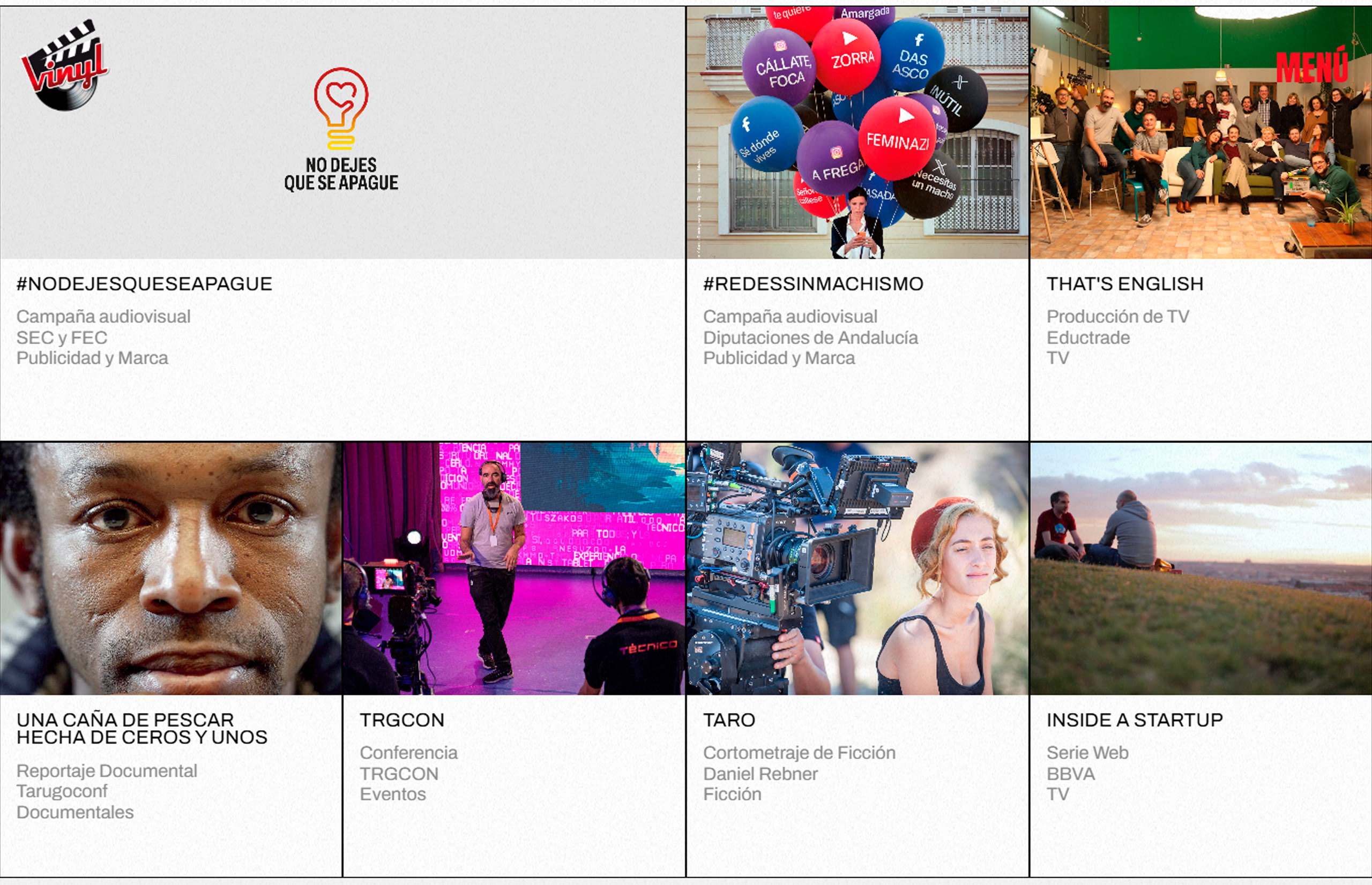 ▷ Ejemplo de página web para audiovisuales