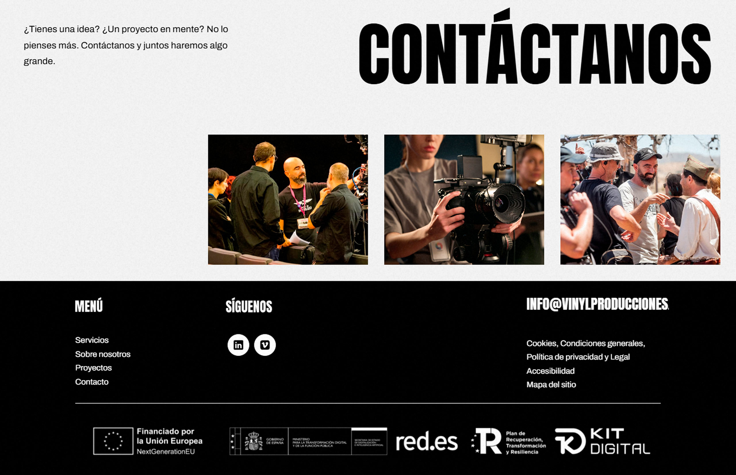 ▷ Ejemplo de página web para audiovisuales