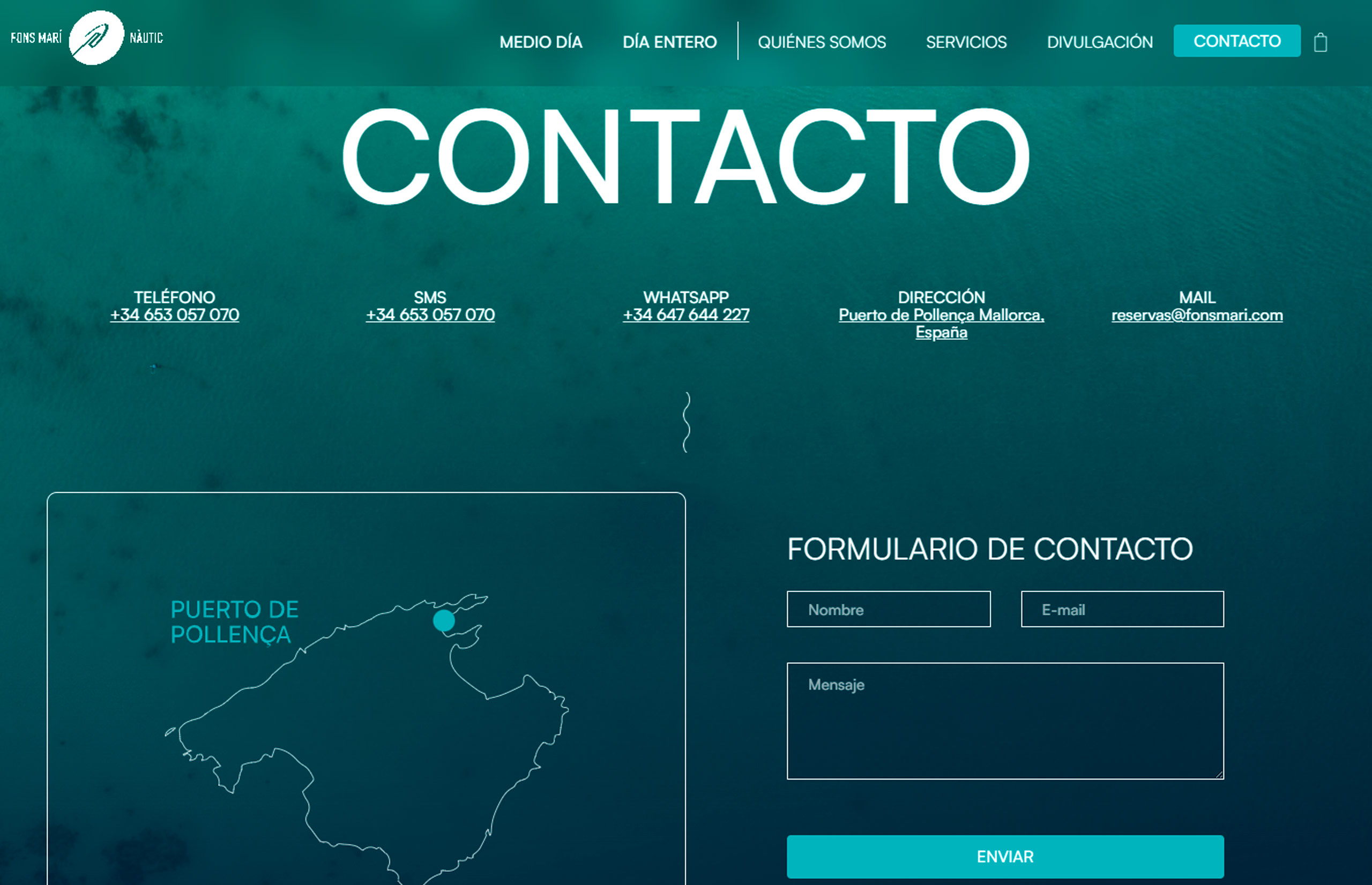 ▷ Ejemplo de página web para Turismo Marítimo