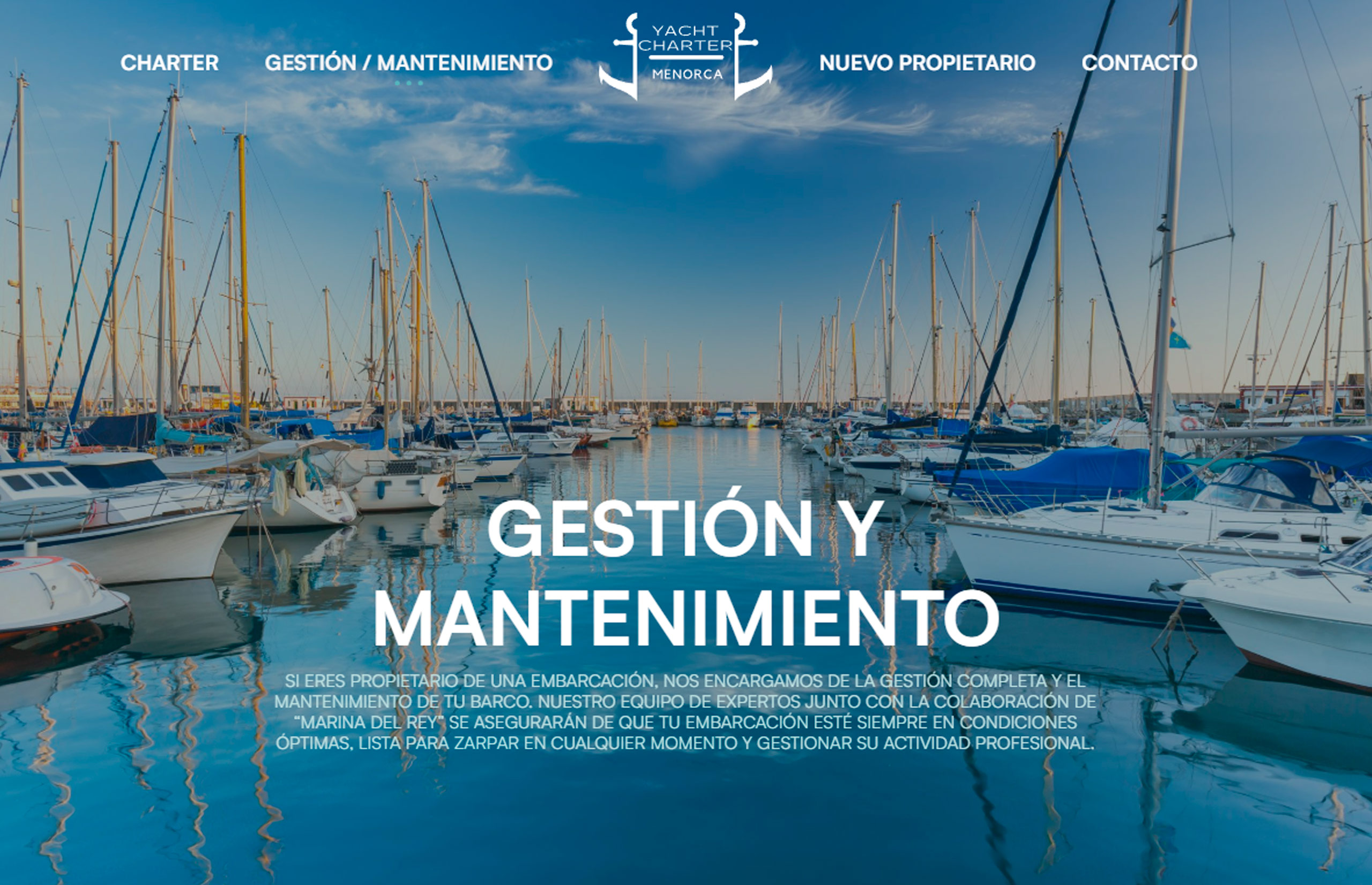 ▷ Ejemplo de página web para servicios náuticos de alta gama